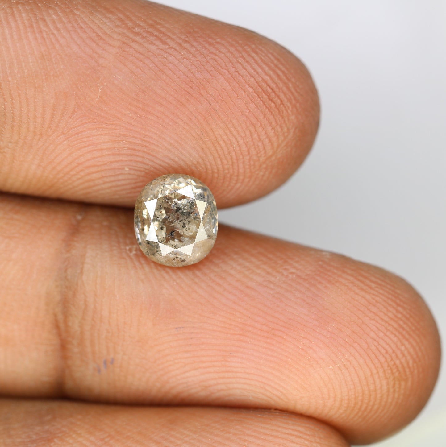 1.93 CT Salt And Pepper Oval Shape Natural Diamond For Proposal Ring - JayKrishna Diamond