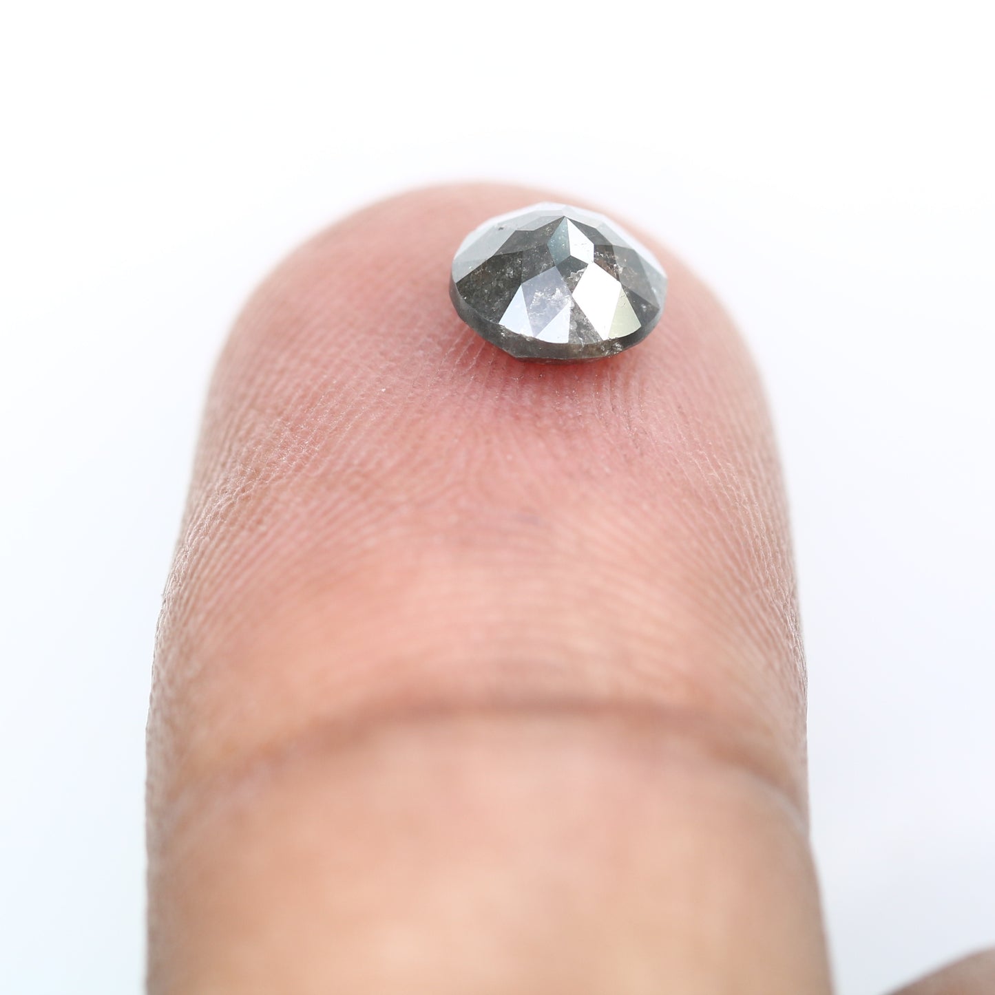 0.97 CT Natural Salt And Pepper Round Rose Cut 5.90 MM Diamond For Promise Ring - JayKrishna Diamond