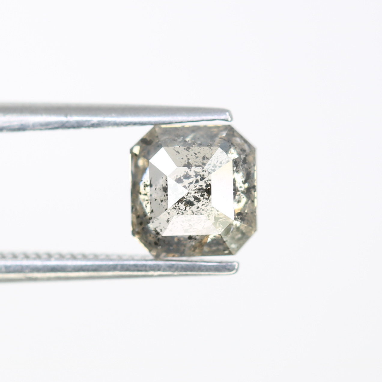 0.99 Carat Salt And Pepper Color Natural Loose Asscher Shape Diamond For Wedding Ring - JayKrishna Diamond