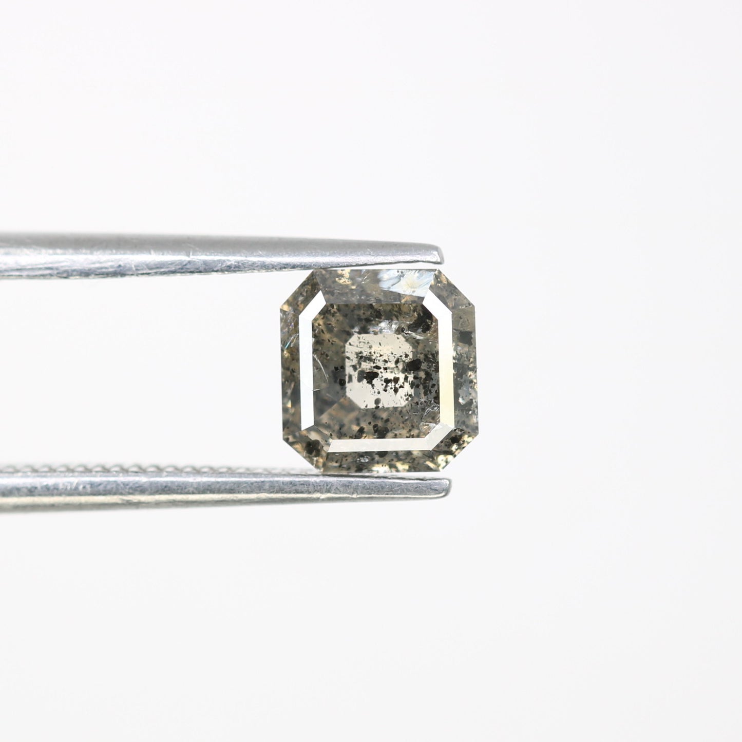0.99 Carat Salt And Pepper Color Natural Loose Asscher Shape Diamond For Wedding Ring - JayKrishna Diamond