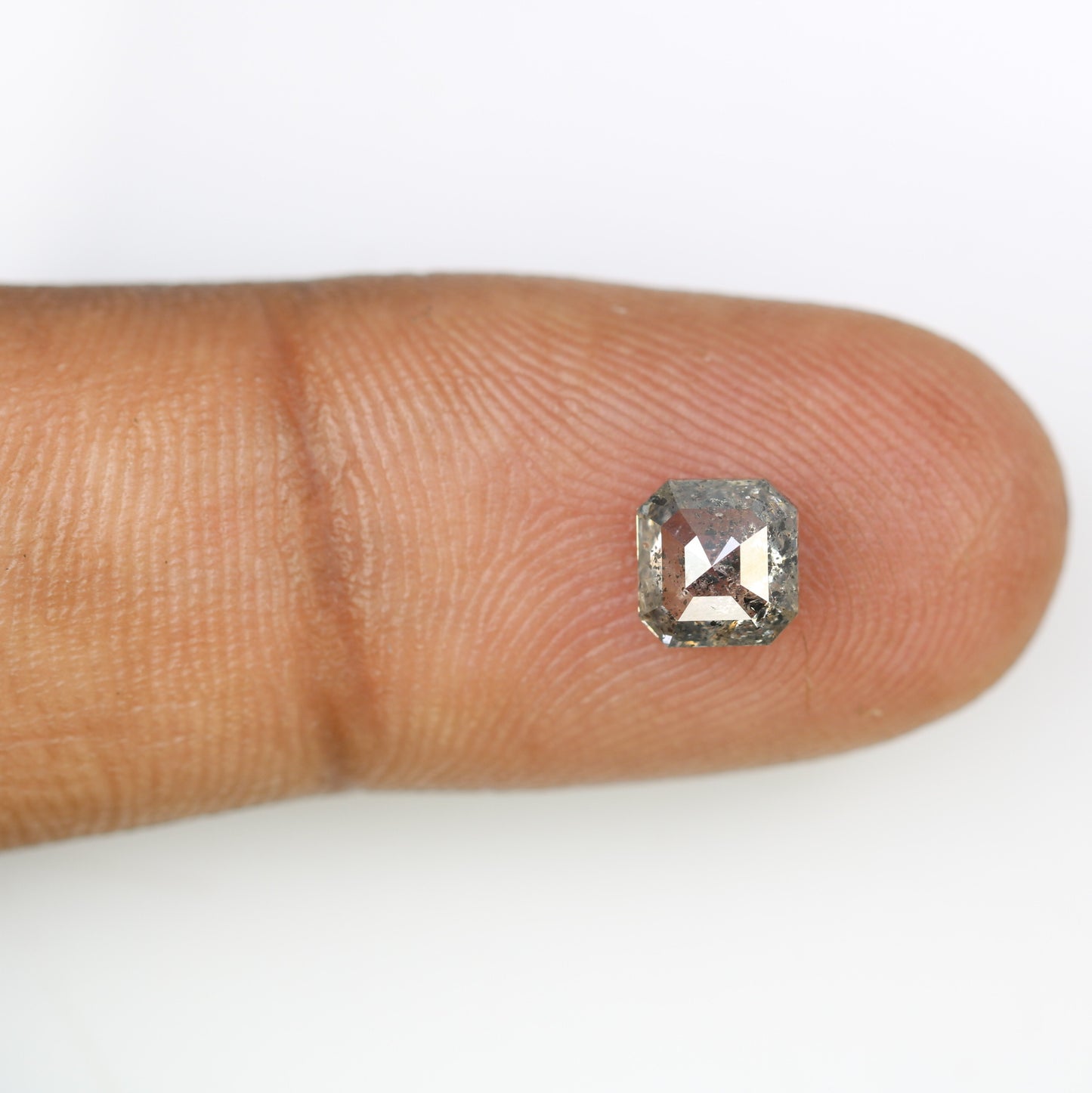 0.99 Carat Salt And Pepper Color Natural Loose Asscher Shape Diamond For Wedding Ring - JayKrishna Diamond