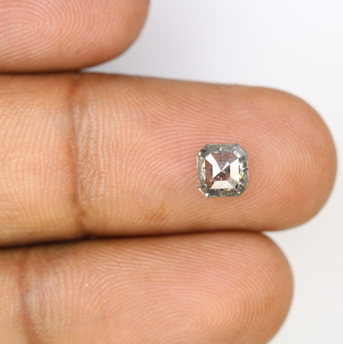 0.99 Carat Salt And Pepper Color Natural Loose Asscher Shape Diamond For Wedding Ring - JayKrishna Diamond