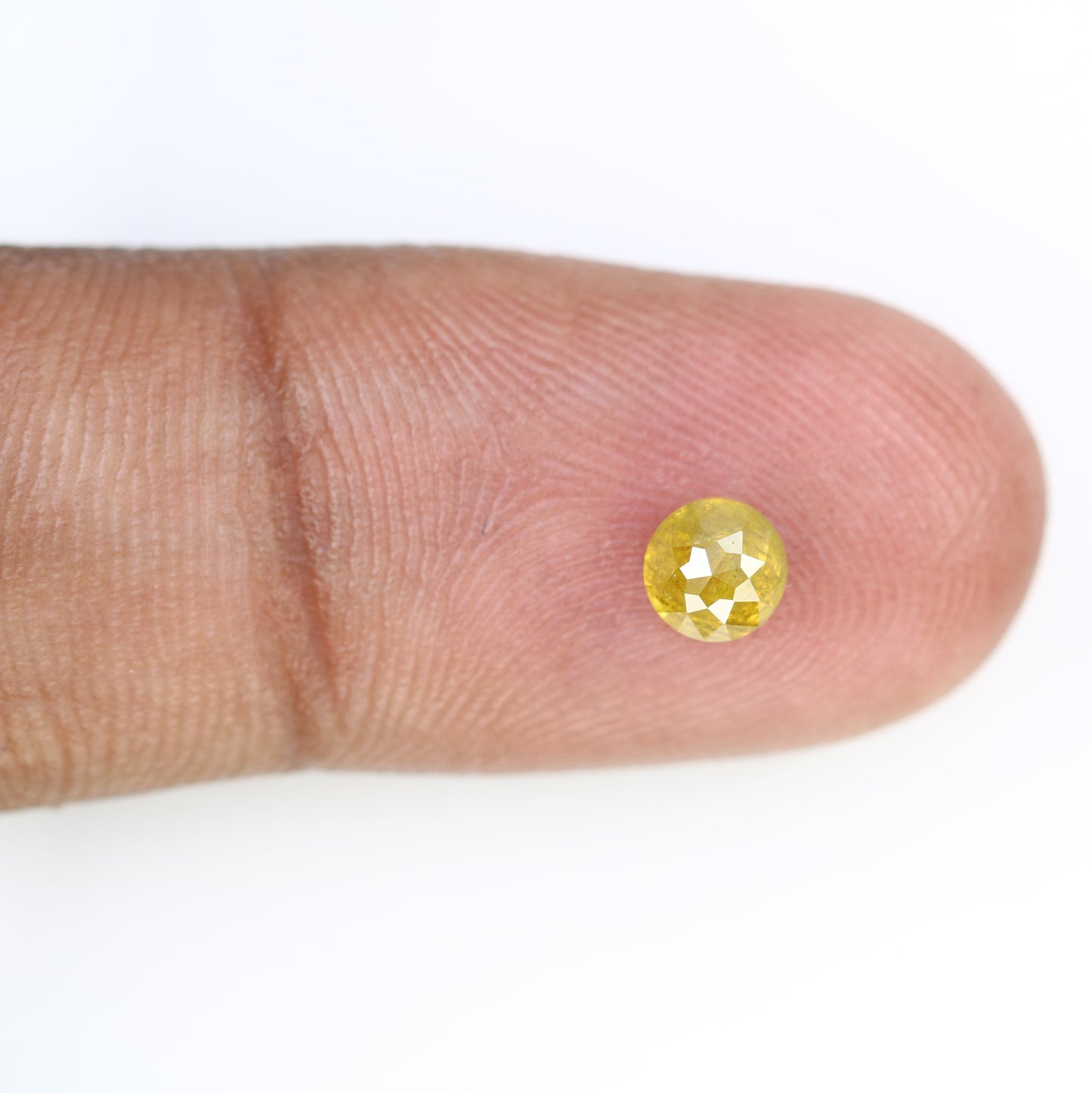 0.67 CT 4.80 x 3.10 MM Fancy Yellow Round Rose Cut Diamond for Promise Ring - Unique Gemstone for Custom Jewelry Creations - JayKrishna Diamond