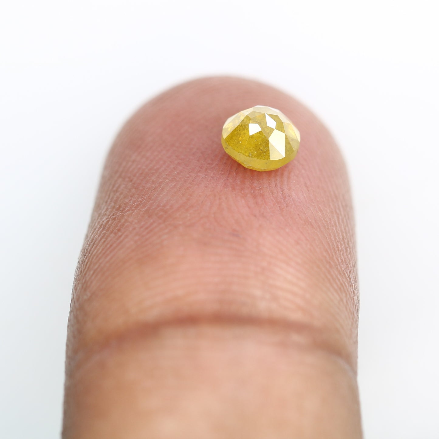 0.67 CT 4.80 x 3.10 MM Fancy Yellow Round Rose Cut Diamond for Promise Ring - Unique Gemstone for Custom Jewelry Creations - JayKrishna Diamond