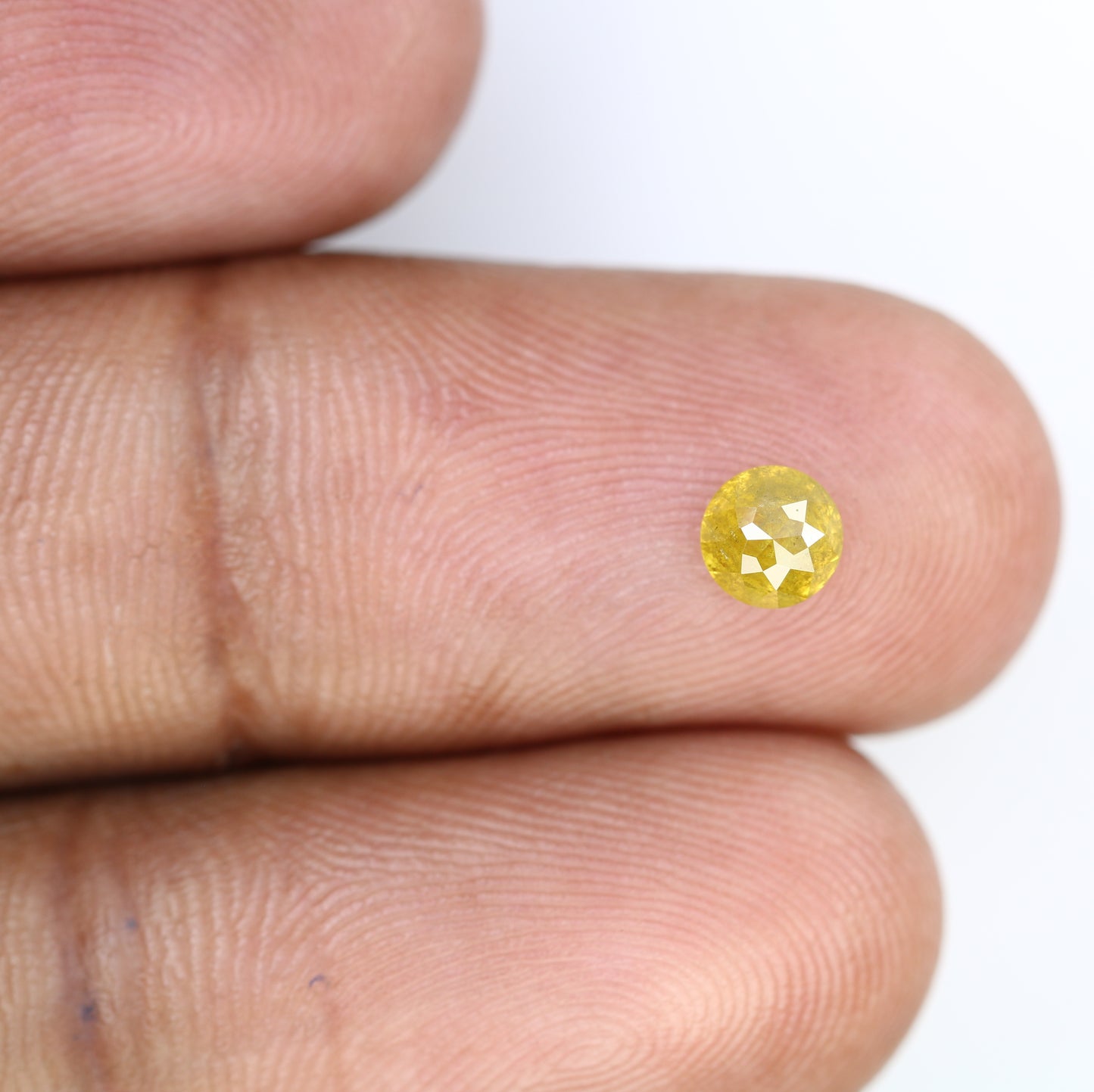 0.67 CT 4.80 x 3.10 MM Fancy Yellow Round Rose Cut Diamond for Promise Ring - Unique Gemstone for Custom Jewelry Creations - JayKrishna Diamond