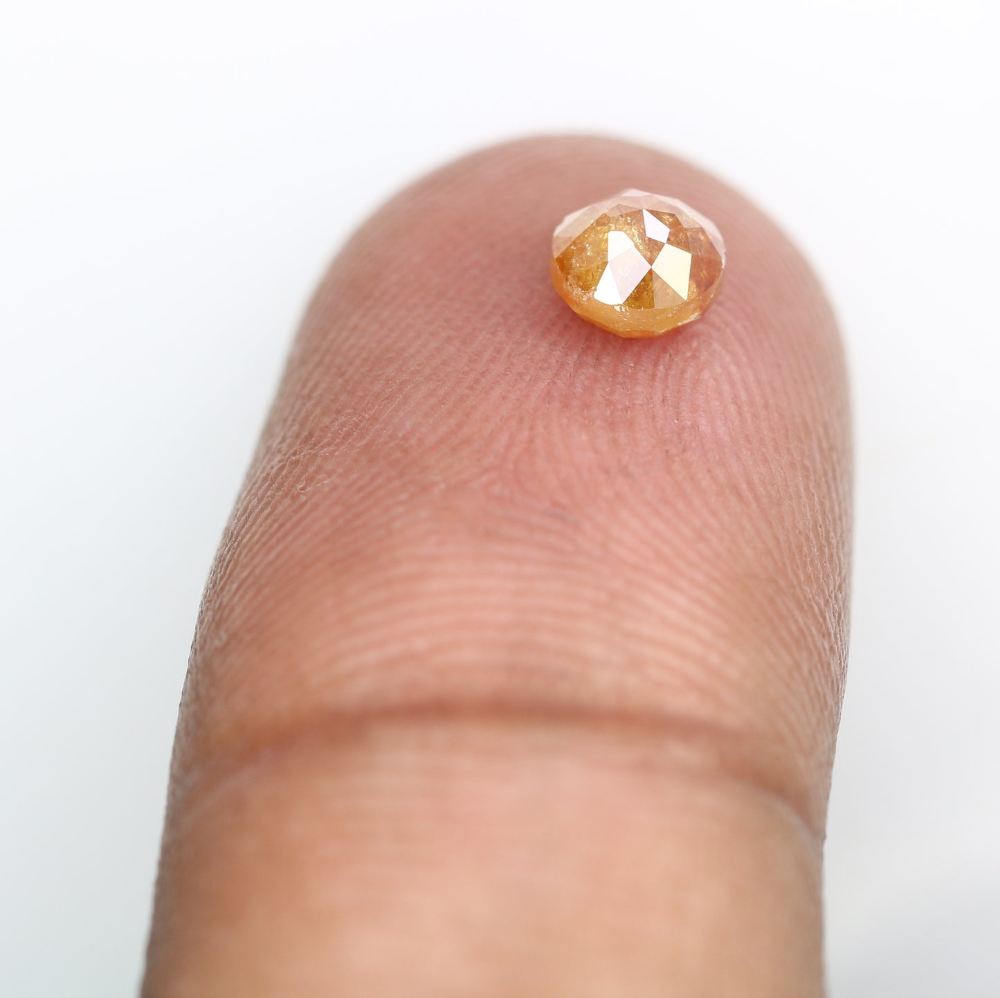 0.67 CT Natural Orange Round Rose Cut Diamond for Promise Ring - Unique Gemstone for Custom Jewelry Designs - JayKrishna Diamond