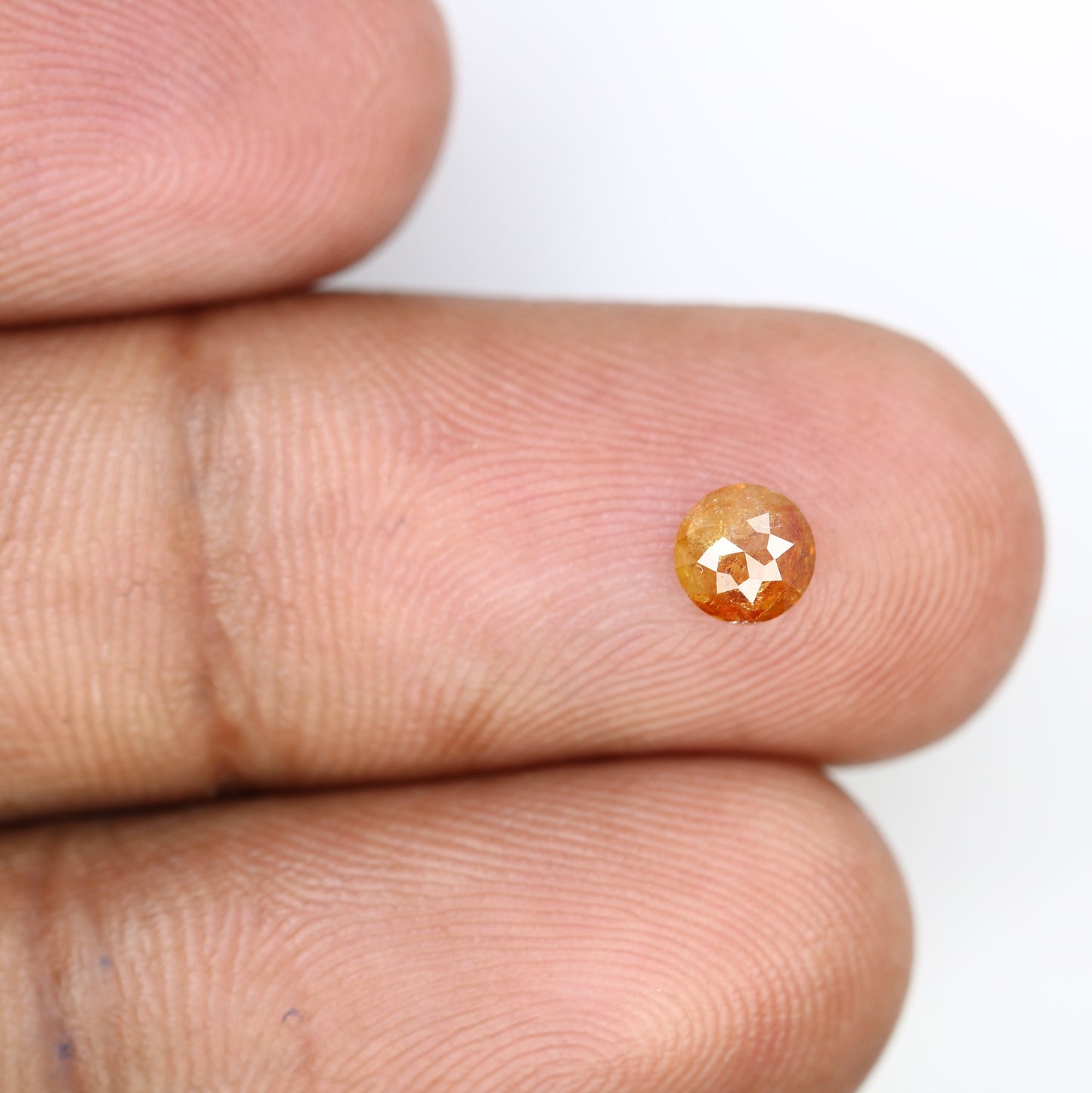 0.67 CT Natural Orange Round Rose Cut Diamond for Promise Ring - Unique Gemstone for Custom Jewelry Designs - JayKrishna Diamond