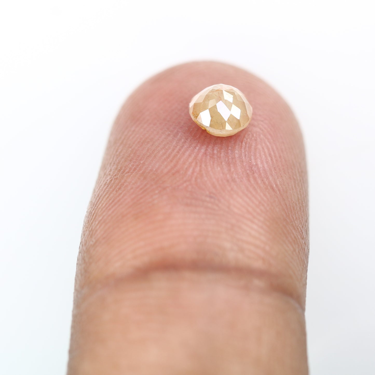 0.66 CT Unique Peach Round Rose Cut Natural Diamond for Promise Ring - Distinctive Gemstone for Custom Jewelry Creations - JayKrishna Diamond