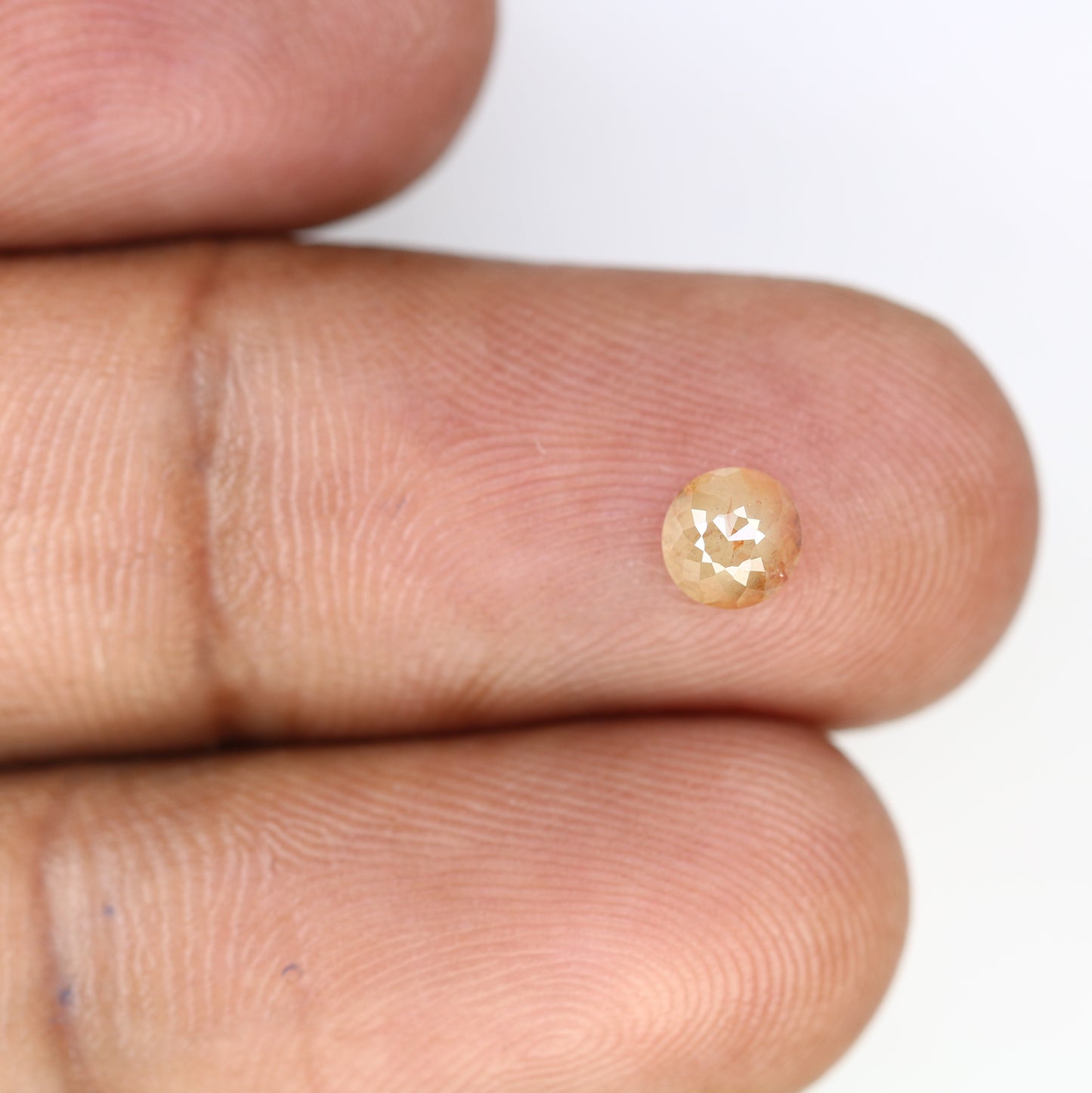 0.66 CT Unique Peach Round Rose Cut Natural Diamond for Promise Ring - Distinctive Gemstone for Custom Jewelry Creations - JayKrishna Diamond