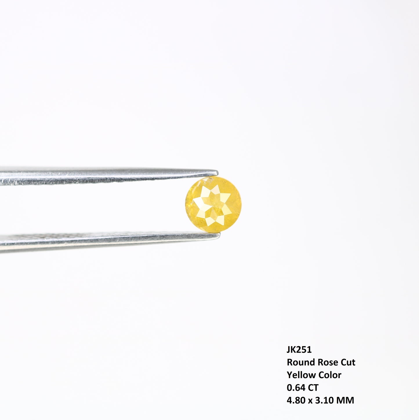 0.64 CT Polished Round Rose Cut Natural Yellow Diamond for Designer Ring - Stunning Gemstone for Custom Jewelry Creations - JayKrishna Diamond