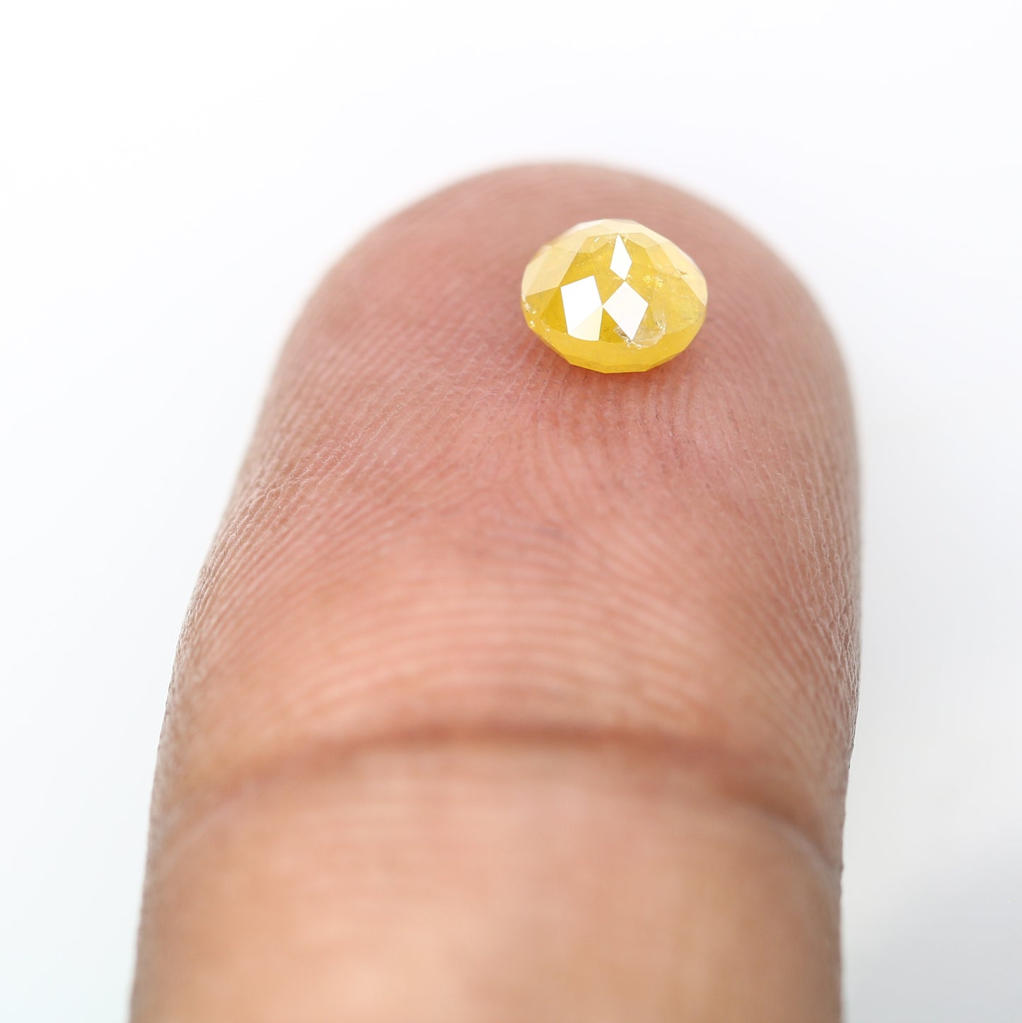 0.64 CT Polished Round Rose Cut Natural Yellow Diamond for Designer Ring - Stunning Gemstone for Custom Jewelry Creations - JayKrishna Diamond