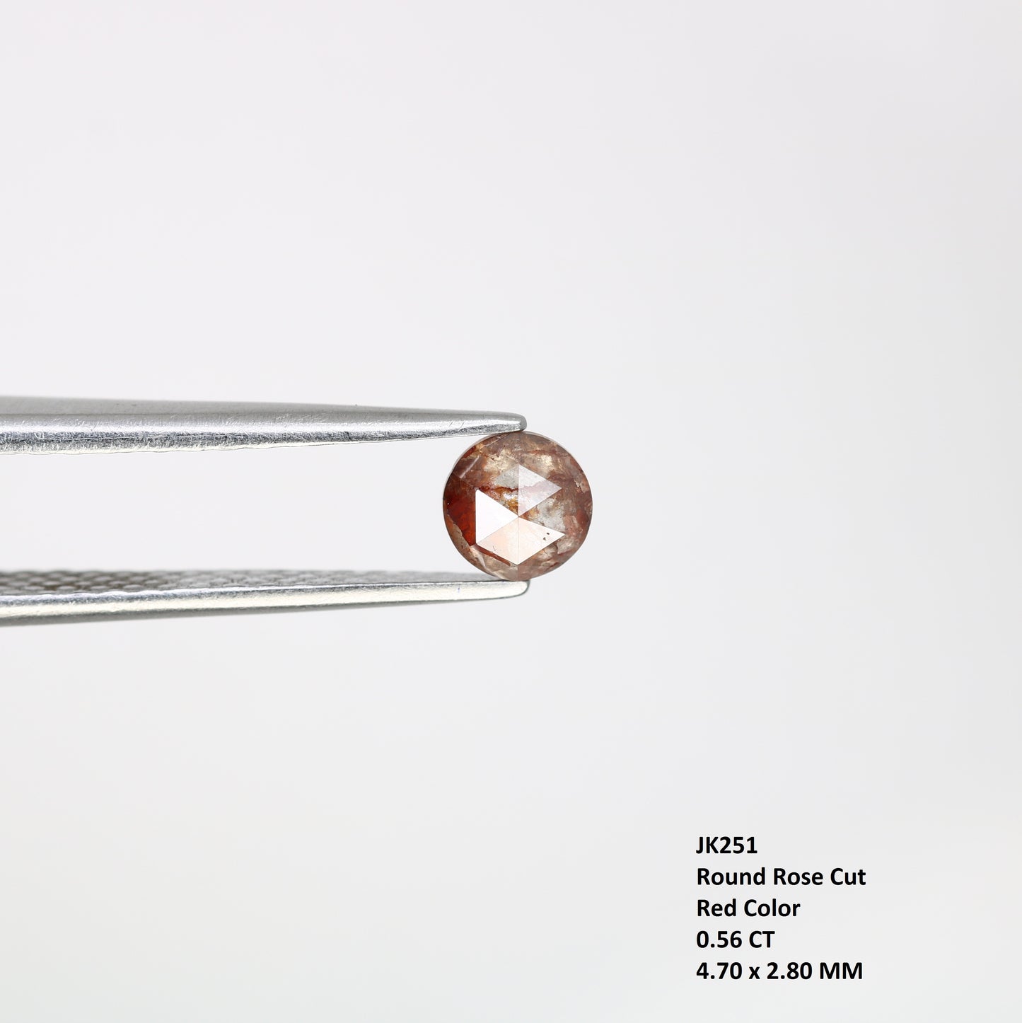 0.56 CT Round Rose Cut Natural Red Diamond – Striking Loose Gem for Bold Statement Rings - JayKrishna Diamond