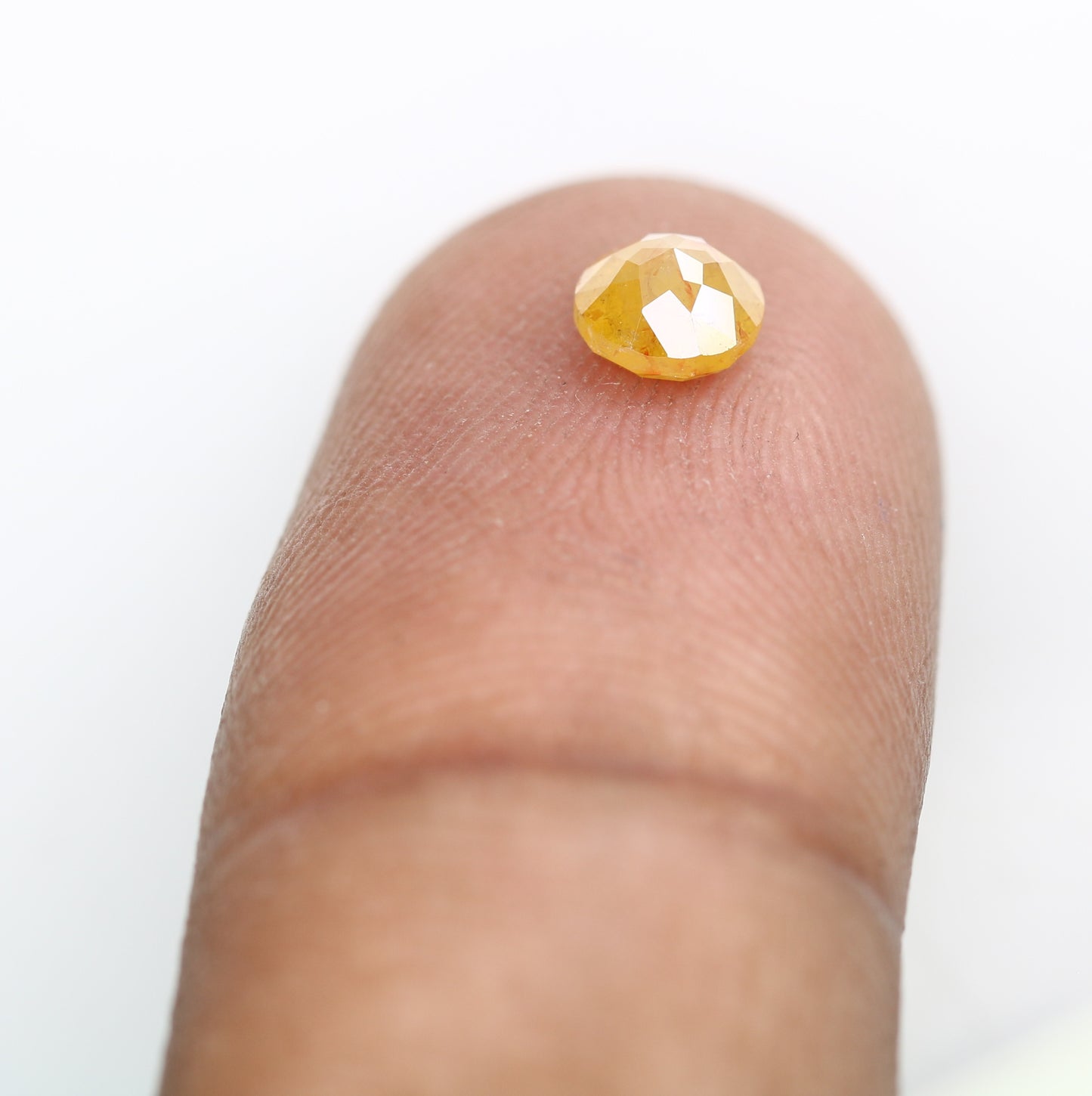 0.58 CT Polished Round Rose Cut Natural Yellow Diamond – Stunning Loose Gem for Custom Designer Rings - JayKrishna Diamond
