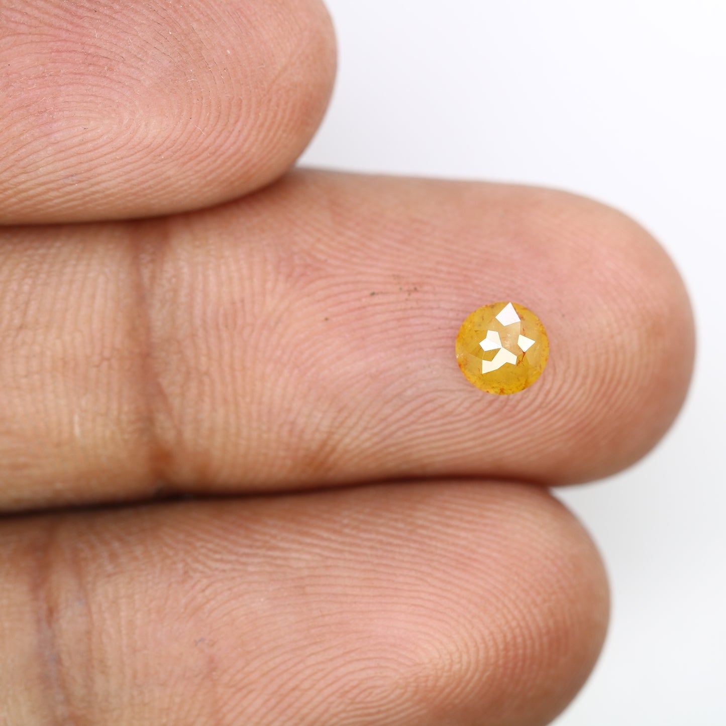0.58 CT Polished Round Rose Cut Natural Yellow Diamond – Stunning Loose Gem for Custom Designer Rings - JayKrishna Diamond