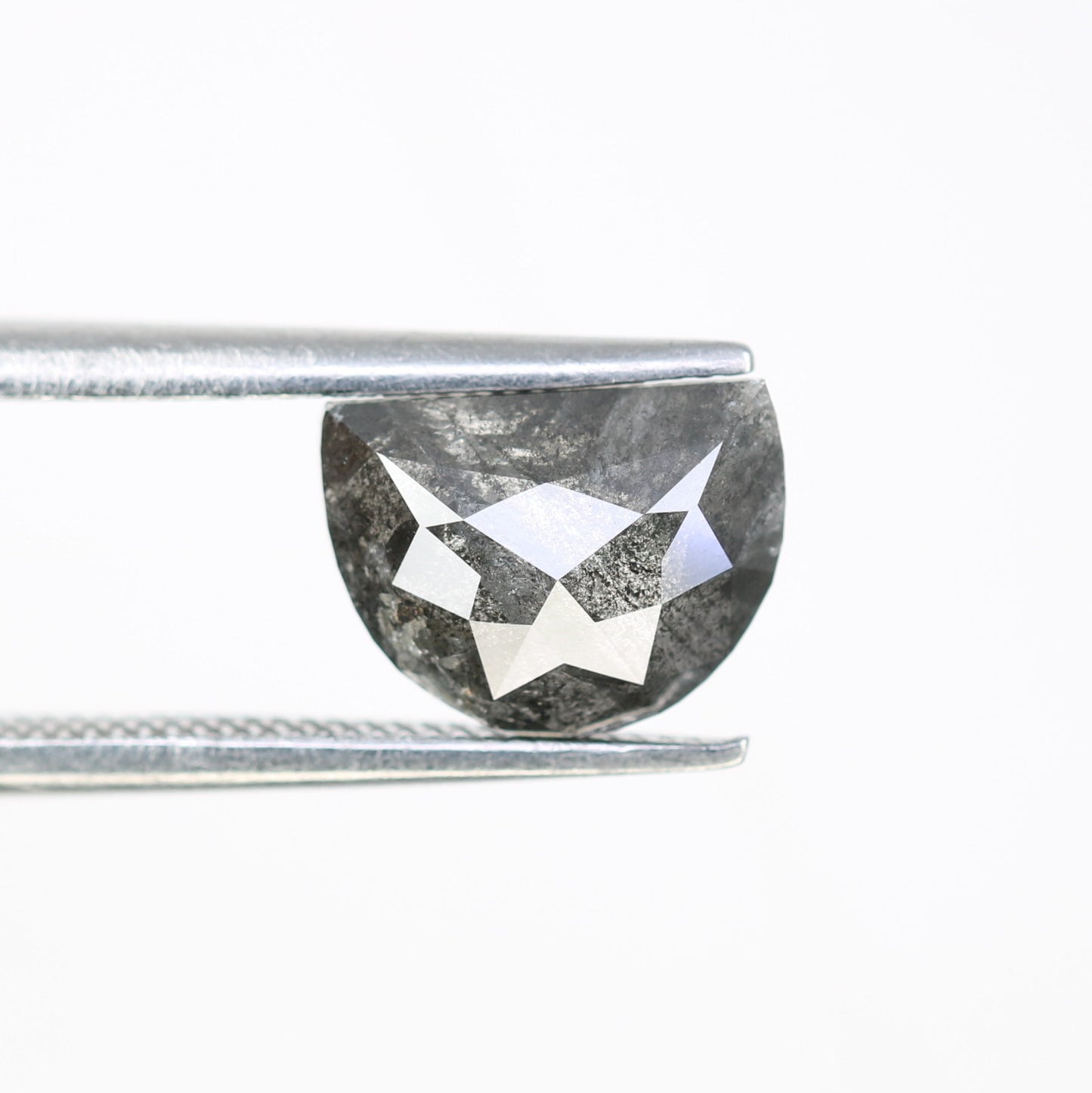 1.73 Carat Half Moon Shape Natural Salt And Pepper Diamond For Wedding Ring - JayKrishna Diamond