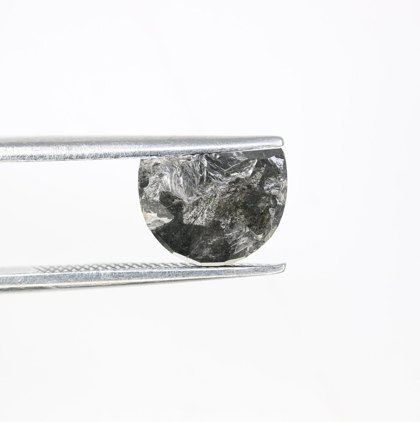 1.73 Carat Half Moon Shape Natural Salt And Pepper Diamond For Wedding Ring - JayKrishna Diamond