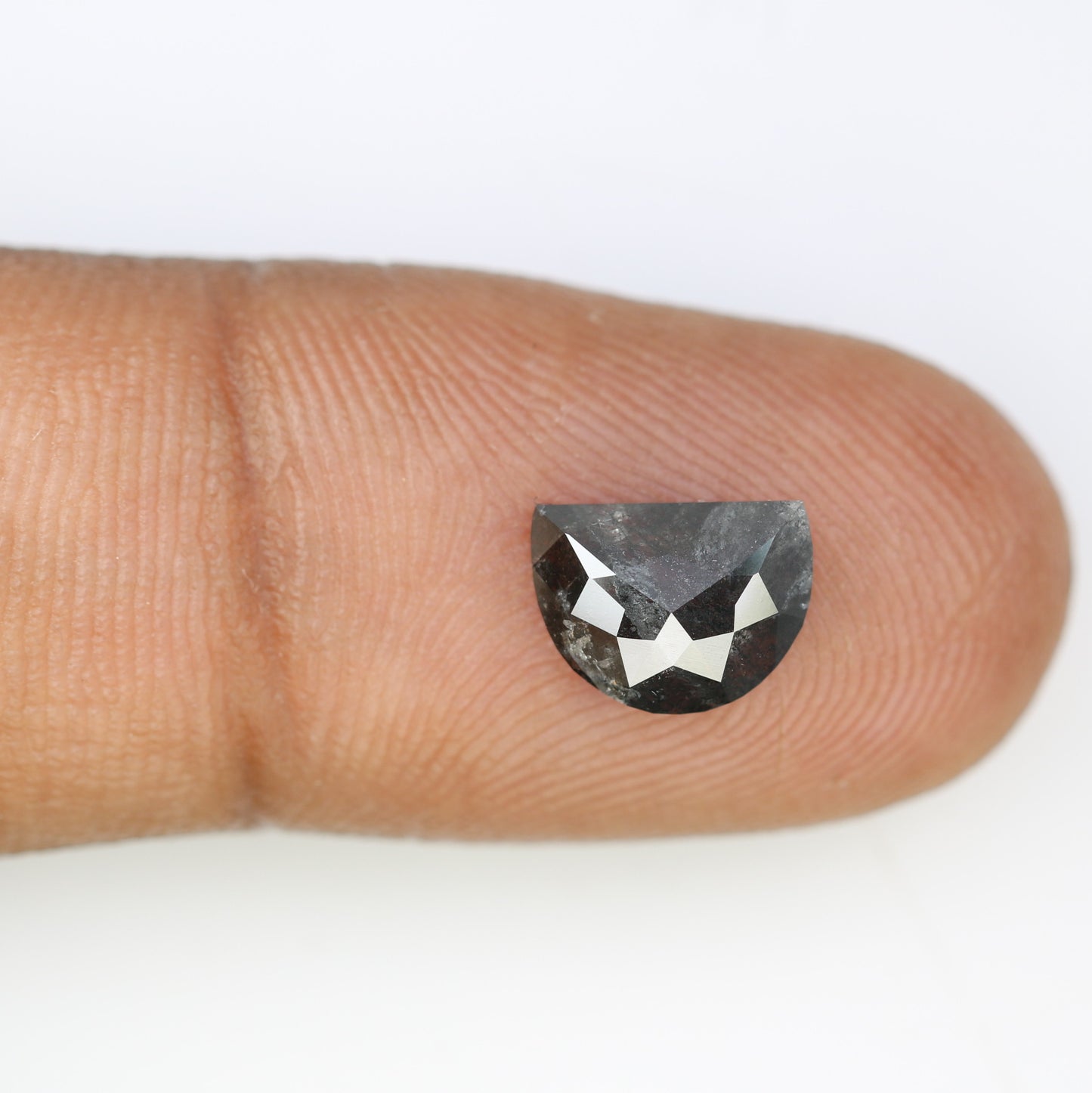 1.73 Carat Half Moon Shape Natural Salt And Pepper Diamond For Wedding Ring - JayKrishna Diamond