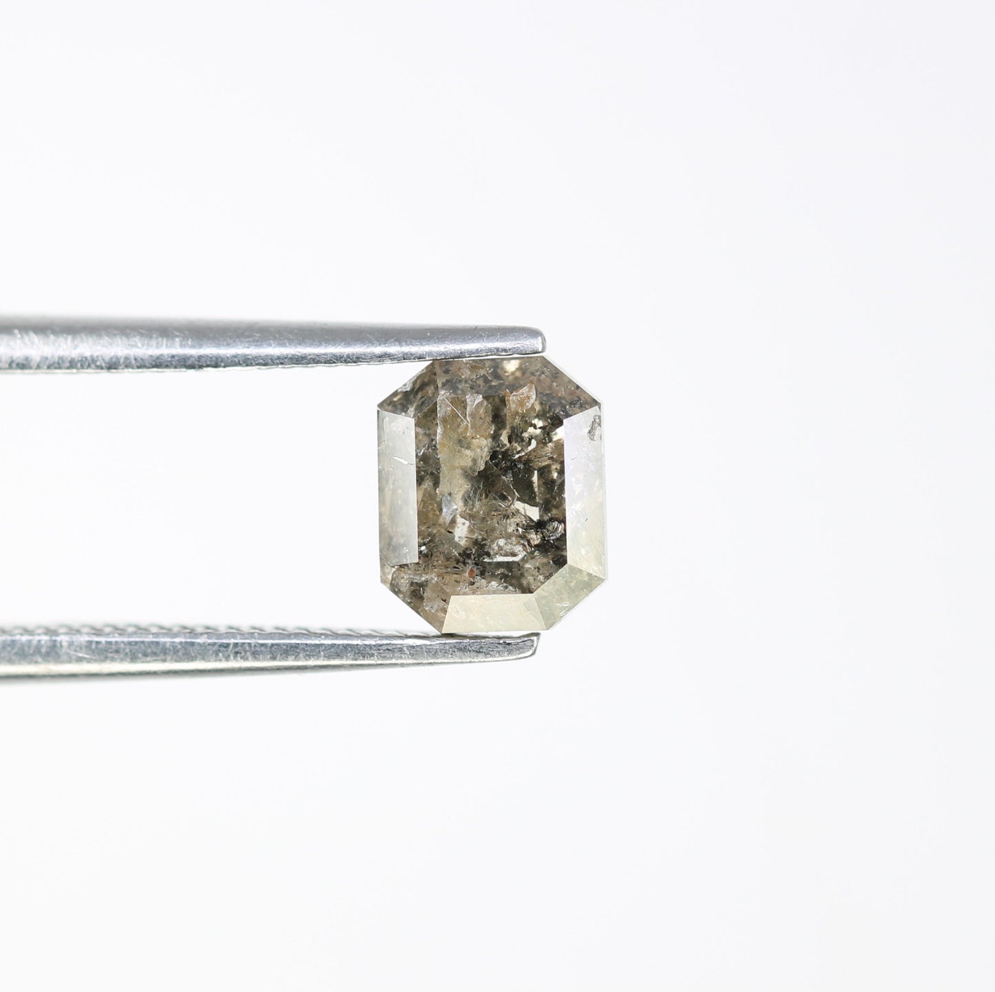 1.06 Carat Emerald Shaped Loose Salt And Pepper Diamond For Galaxy Ring - JayKrishna Diamond