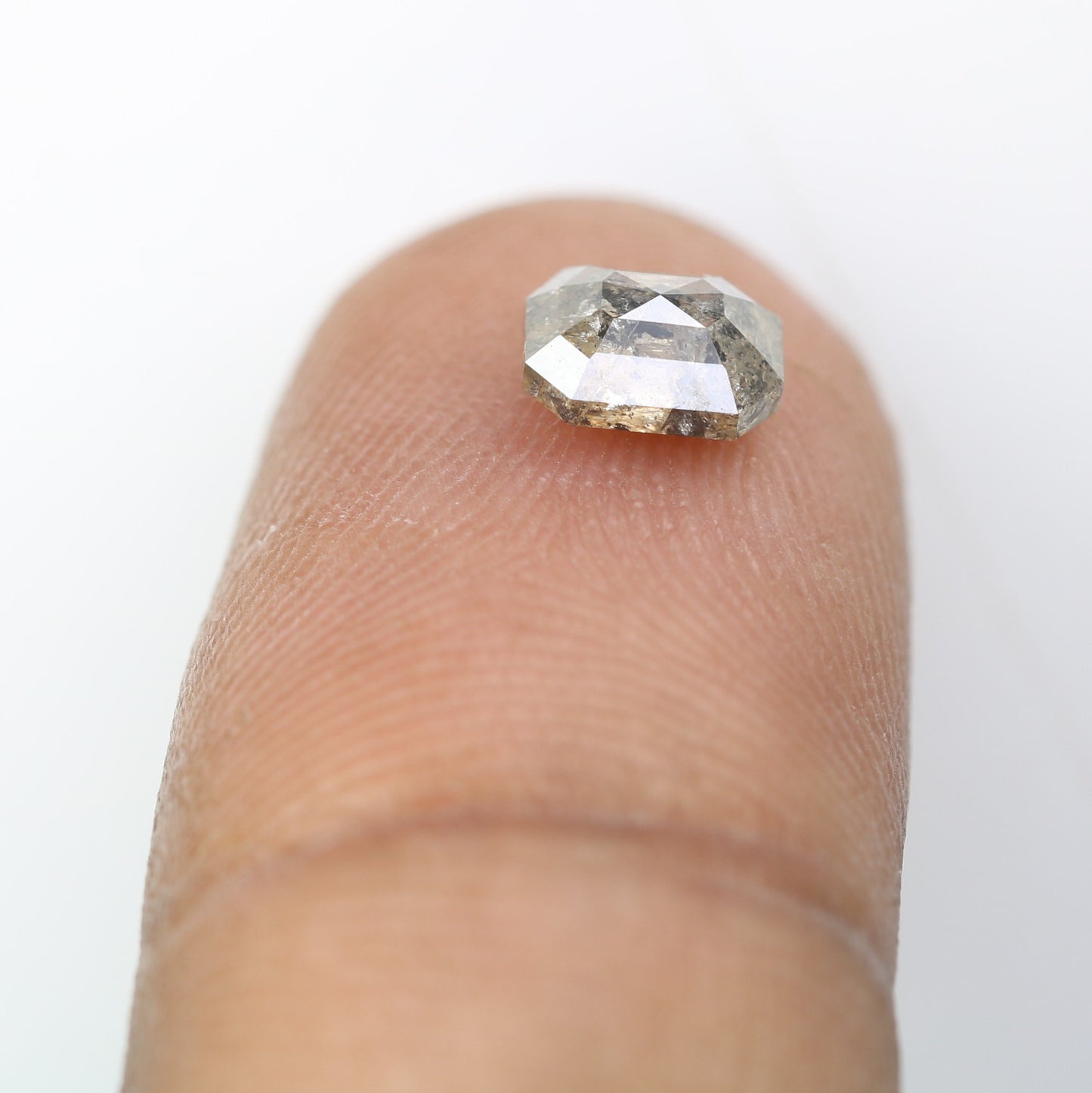 1.06 Carat Emerald Shaped Loose Salt And Pepper Diamond For Galaxy Ring - JayKrishna Diamond