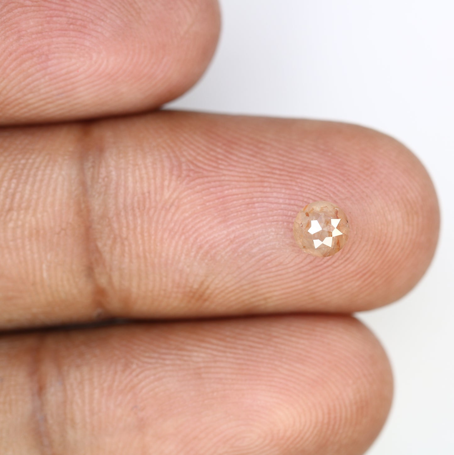 0.53 CT Unique Peach Round Rose Cut 4.70 MM Natural Diamond For Statement Ring - JayKrishna Diamond