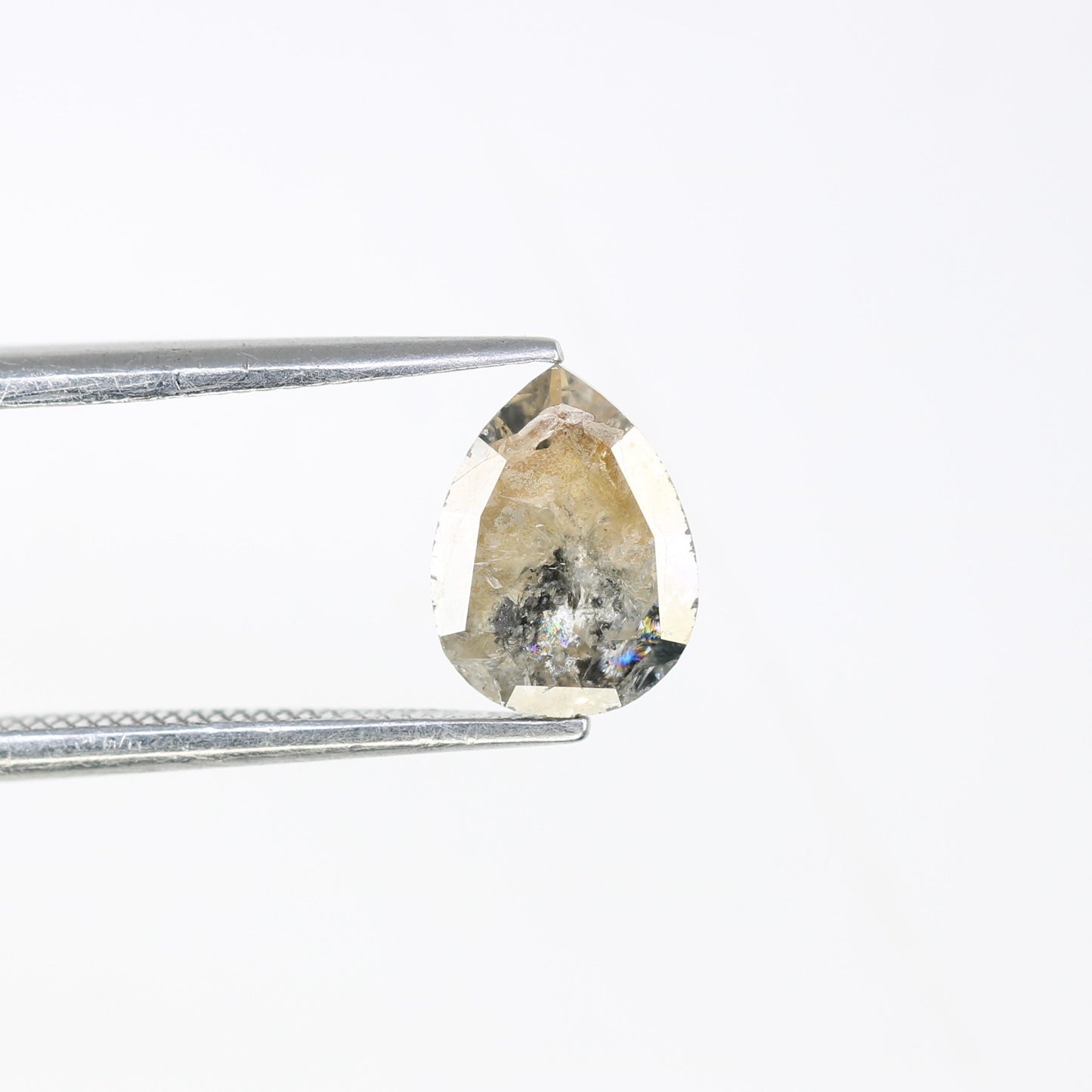 1.18 Carat Natural Loose Pear Shaped Salt And Pepper Diamond For Wedding Ring - JayKrishna Diamond