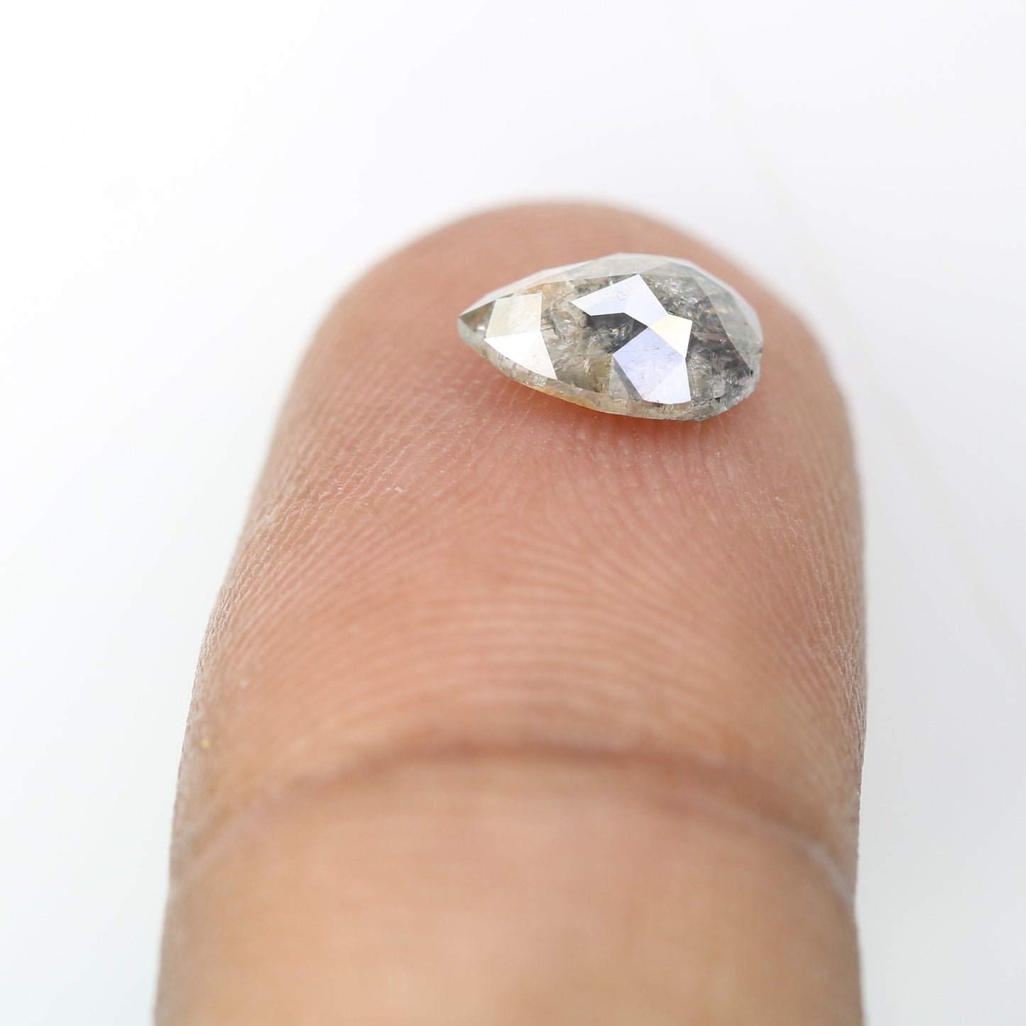 1.18 Carat Natural Loose Pear Shaped Salt And Pepper Diamond For Wedding Ring - JayKrishna Diamond
