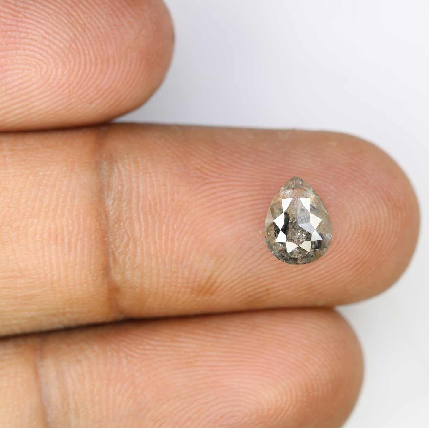 1.18 Carat Natural Loose Pear Shaped Salt And Pepper Diamond For Wedding Ring - JayKrishna Diamond