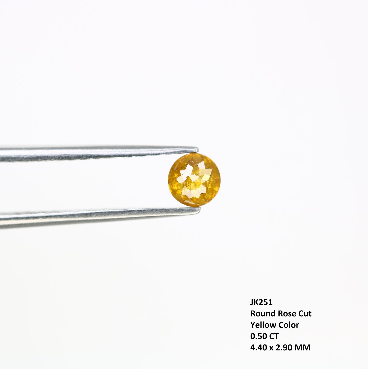 0.50 CT Polished Round Rose Cut Natural Yellow Diamond For Designer Ring - JayKrishna Diamond