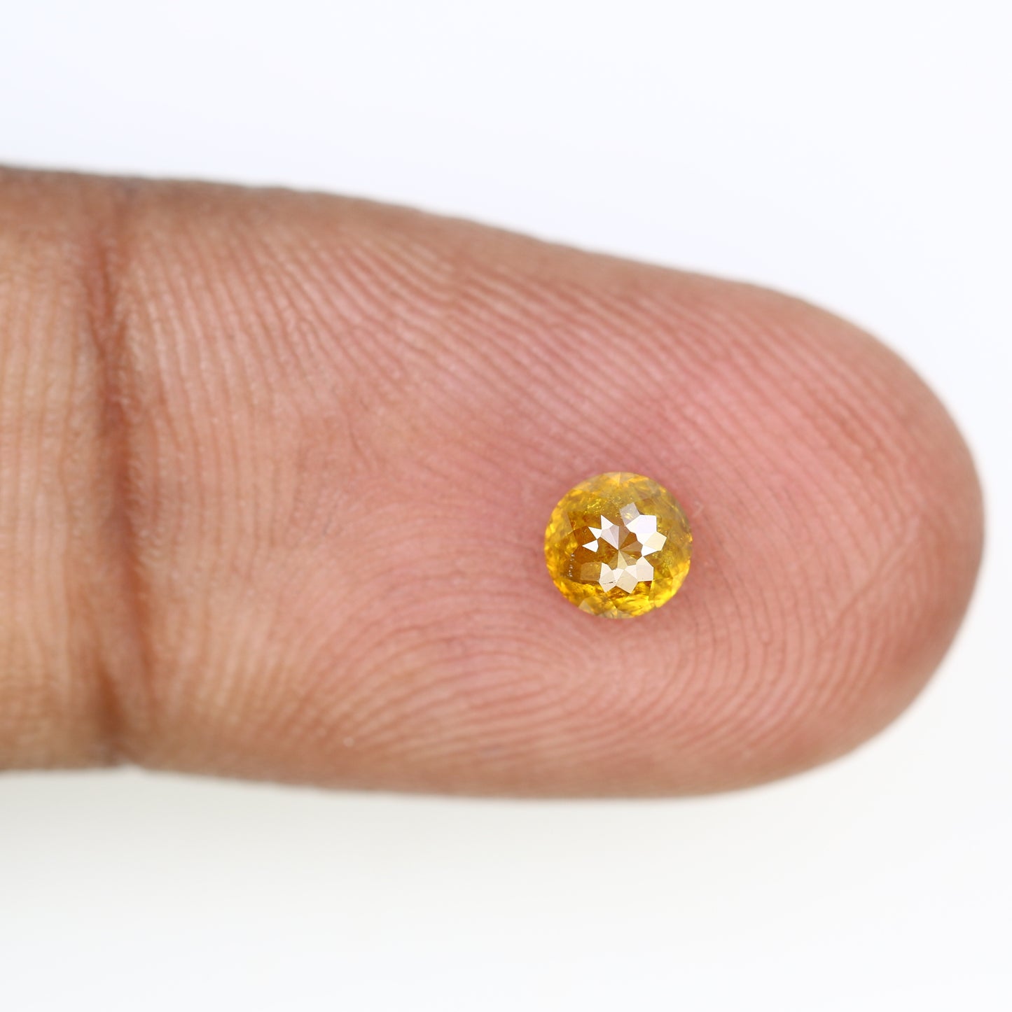 0.50 CT Polished Round Rose Cut Natural Yellow Diamond For Designer Ring - JayKrishna Diamond