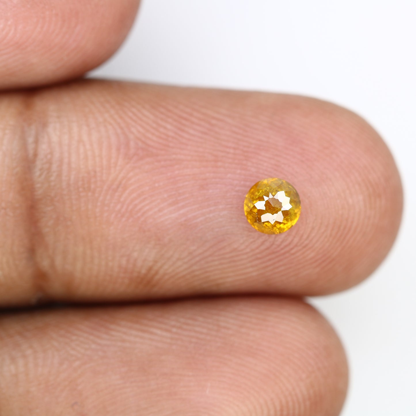 0.50 CT Polished Round Rose Cut Natural Yellow Diamond For Designer Ring - JayKrishna Diamond