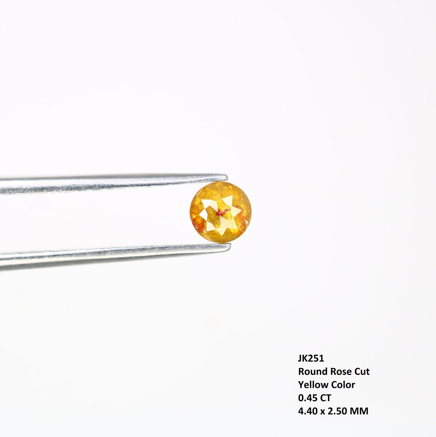 0.45 CT Fancy Yellow Polished Round Rose Cut 4.40 MM Diamond for Designer Ring and Custom Fine Jewelry Creation - JayKrishna Diamond