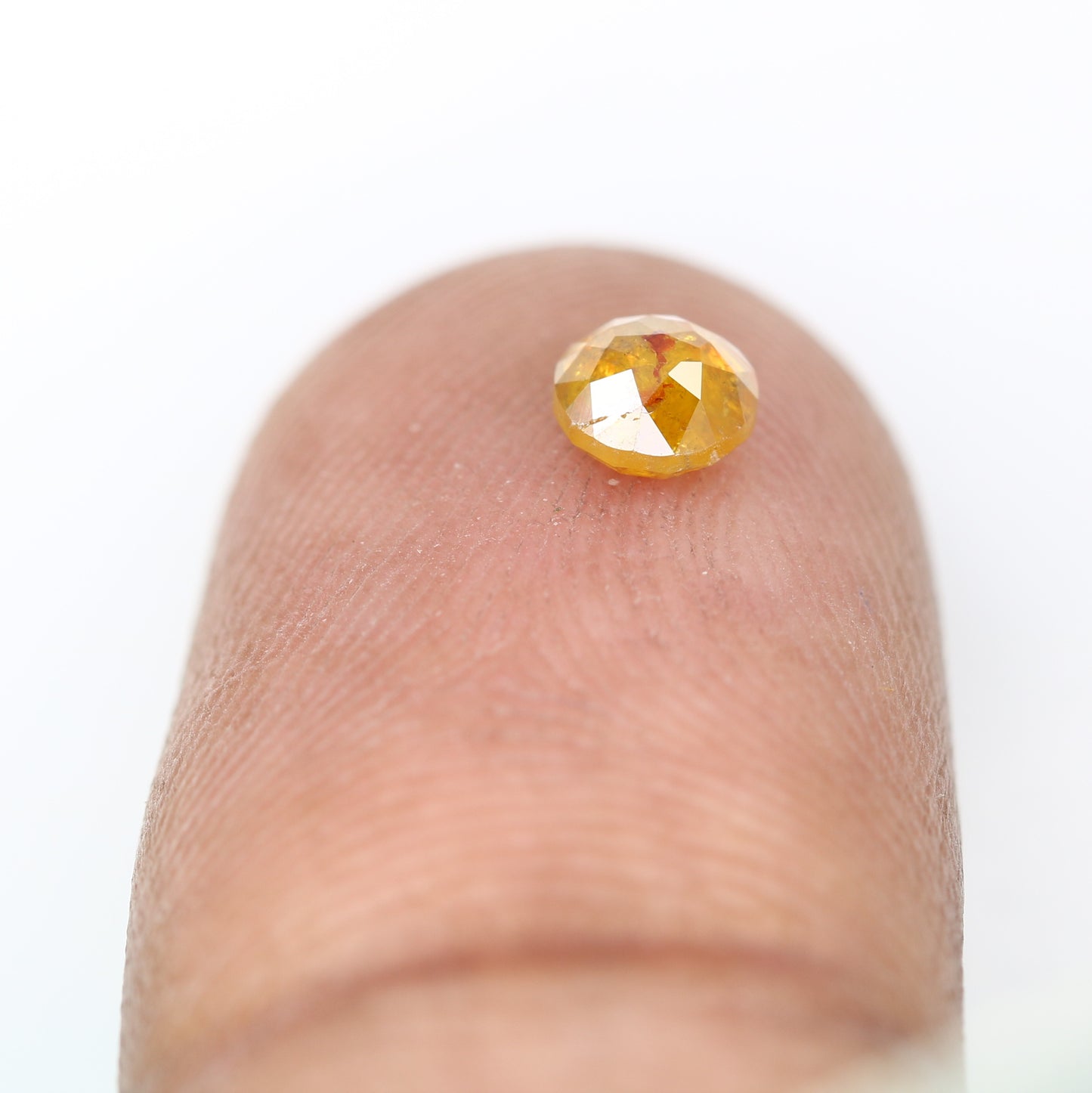 0.45 CT Fancy Yellow Polished Round Rose Cut 4.40 MM Diamond for Designer Ring and Custom Fine Jewelry Creation - JayKrishna Diamond
