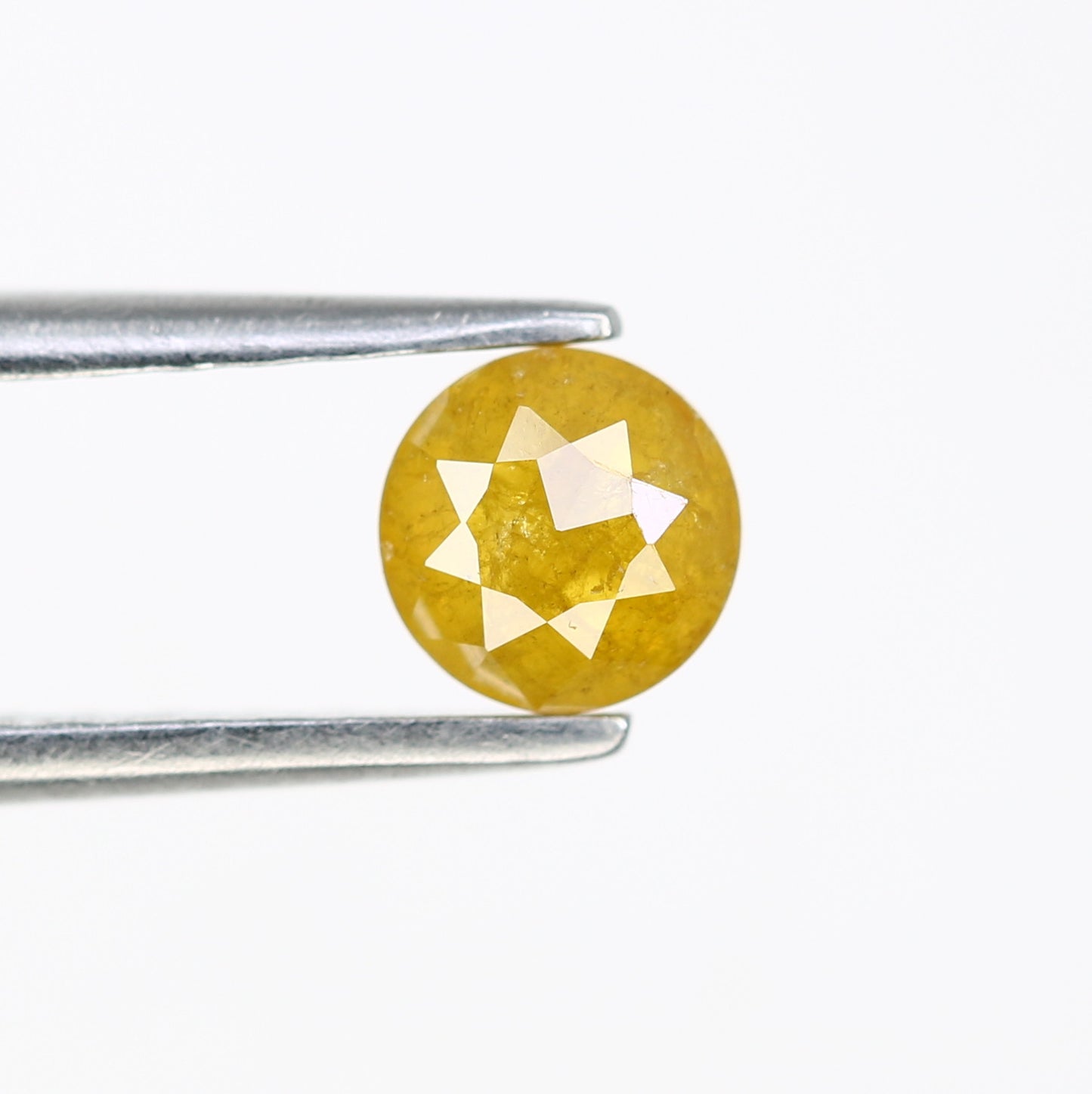 0.52 CT Fancy Yellow Polished Round Rose Cut 4.70 MM Diamond For Designer Ring - JayKrishna Diamond