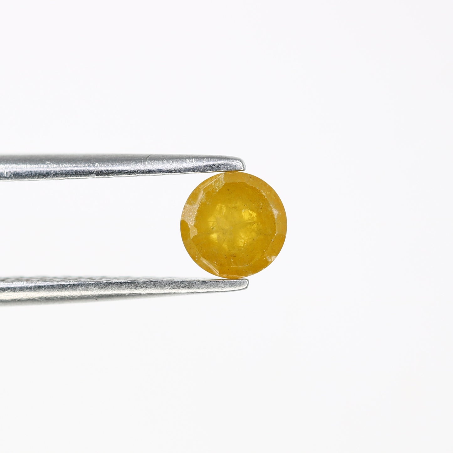 0.52 CT Fancy Yellow Polished Round Rose Cut 4.70 MM Diamond For Designer Ring - JayKrishna Diamond