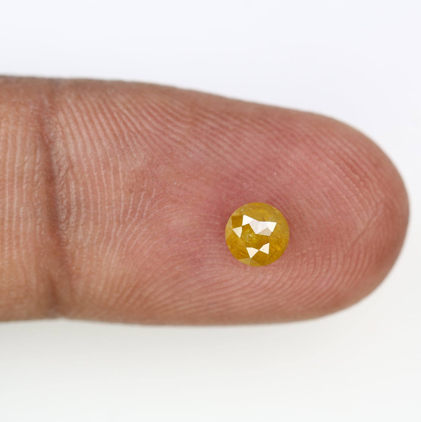 0.52 CT Fancy Yellow Polished Round Rose Cut 4.70 MM Diamond For Designer Ring - JayKrishna Diamond