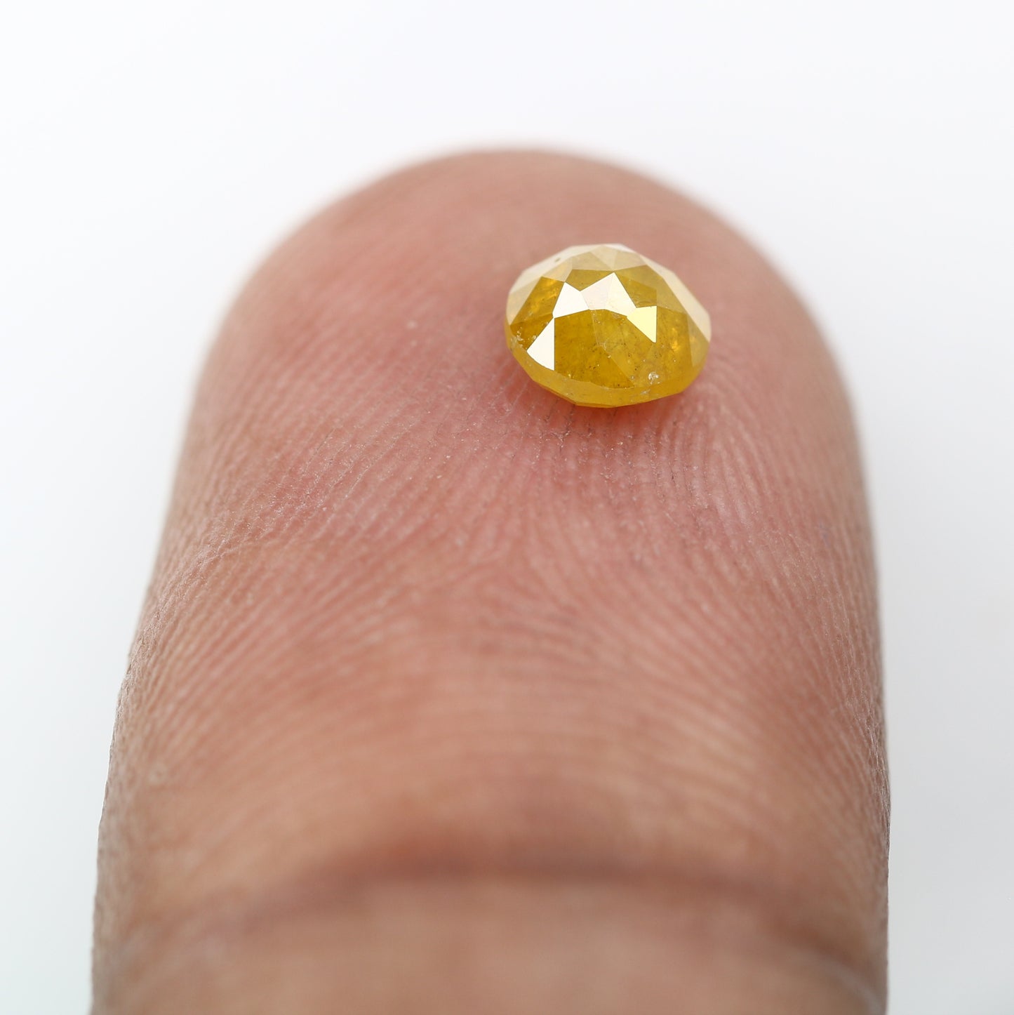 0.52 CT Fancy Yellow Polished Round Rose Cut 4.70 MM Diamond For Designer Ring - JayKrishna Diamond