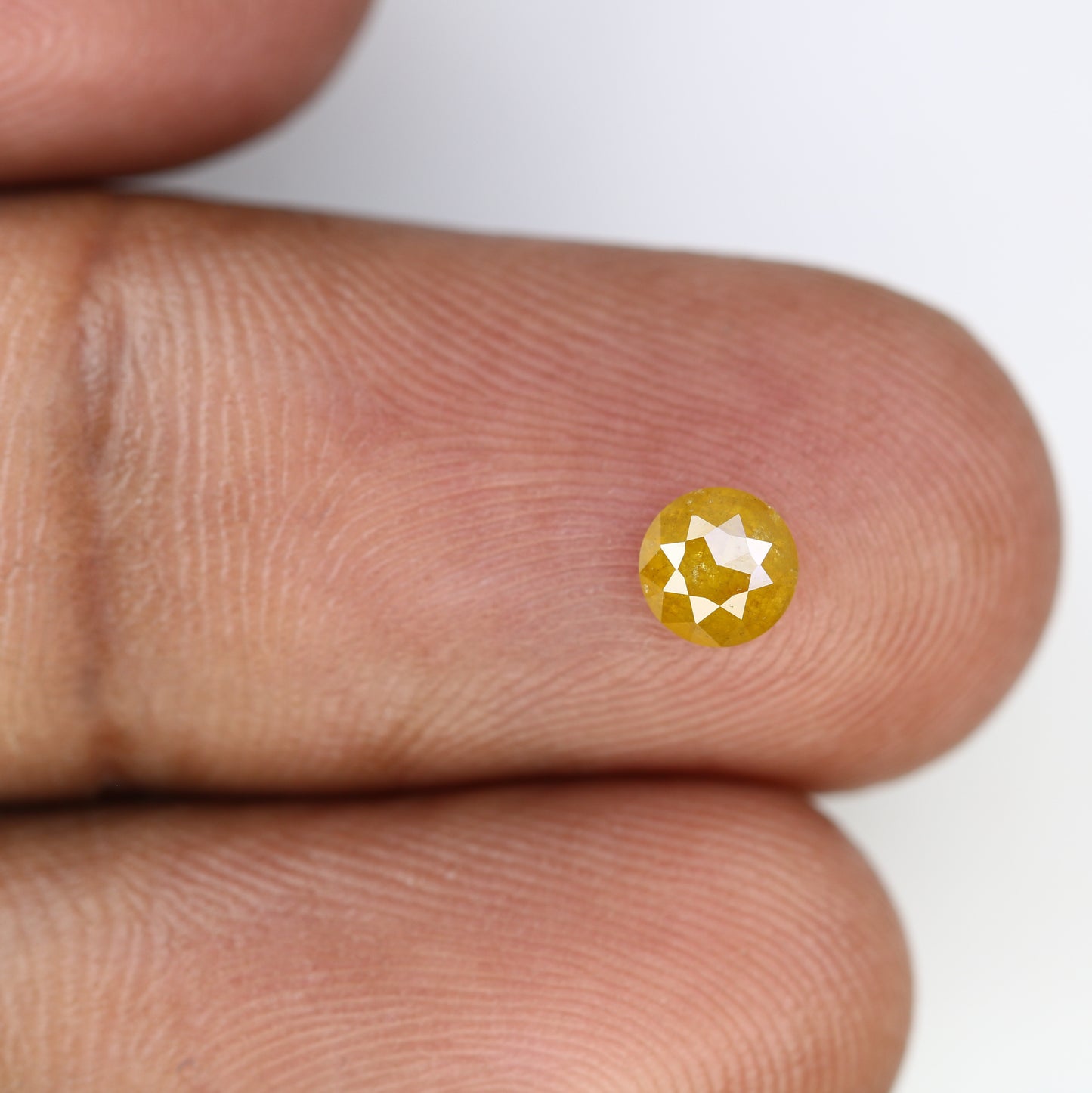 0.52 CT Fancy Yellow Polished Round Rose Cut 4.70 MM Diamond For Designer Ring - JayKrishna Diamond