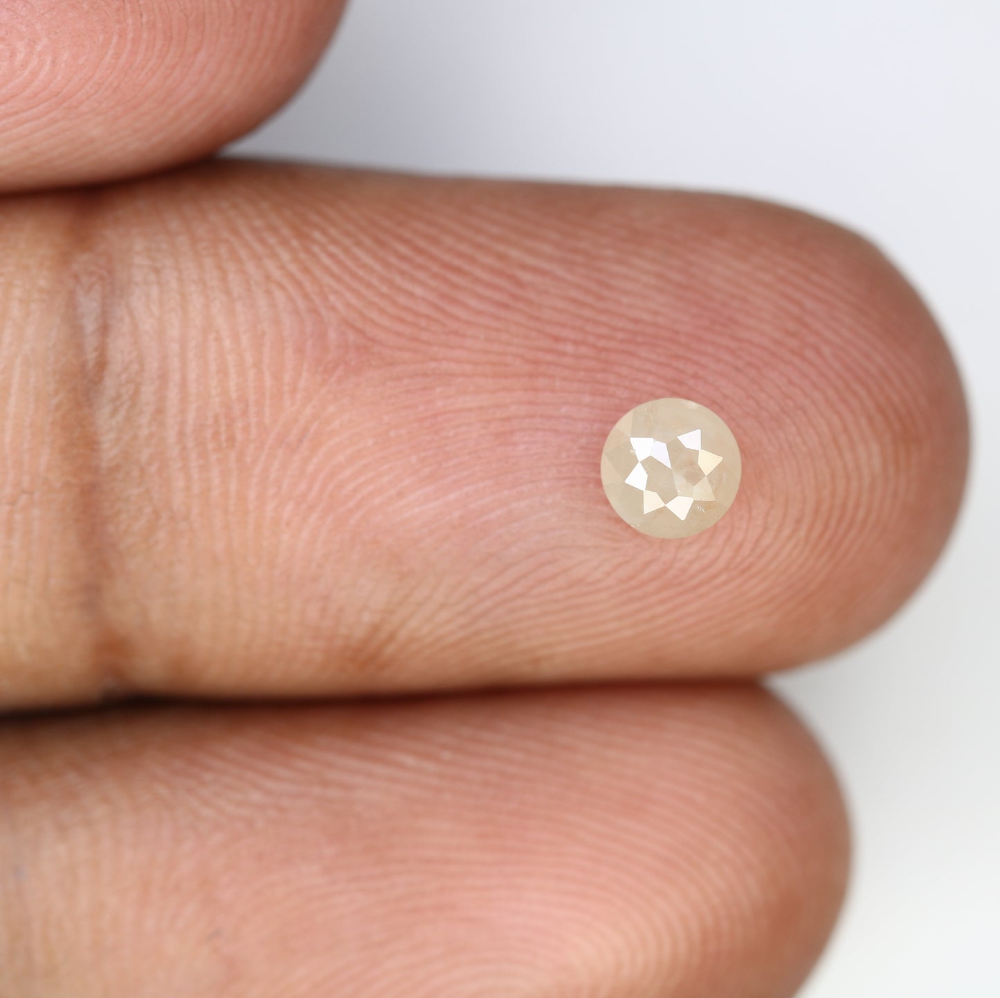 0.49 CT Natural Grey Color Round Rose Cut Diamond For Statement Ring - JayKrishna Diamond