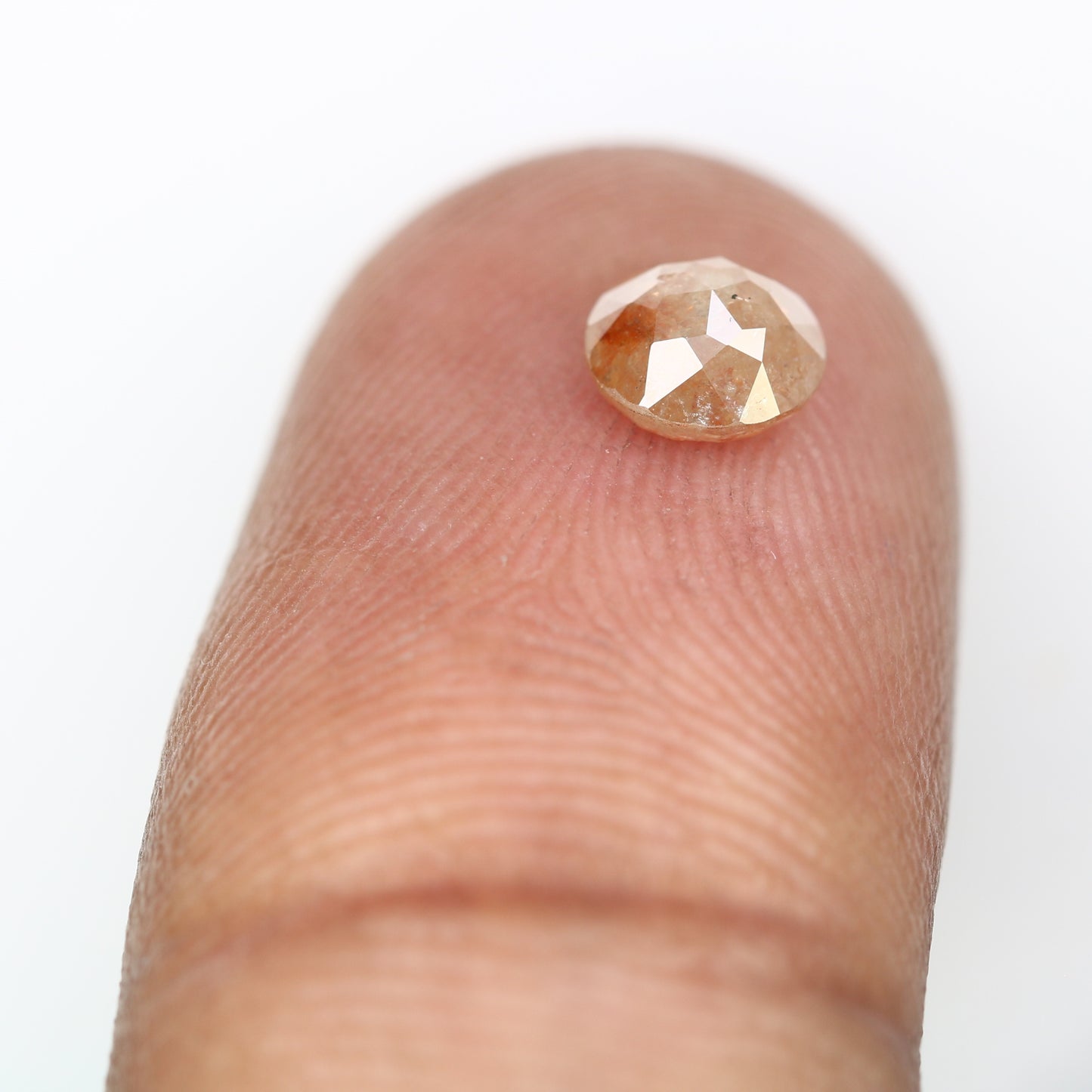0.67 CT 5.50 x 2.60 MM Round Rose Cut Peach Diamond for Proposal Ring - Unique Gemstone for Custom Jewelry Designs - JayKrishna Diamond