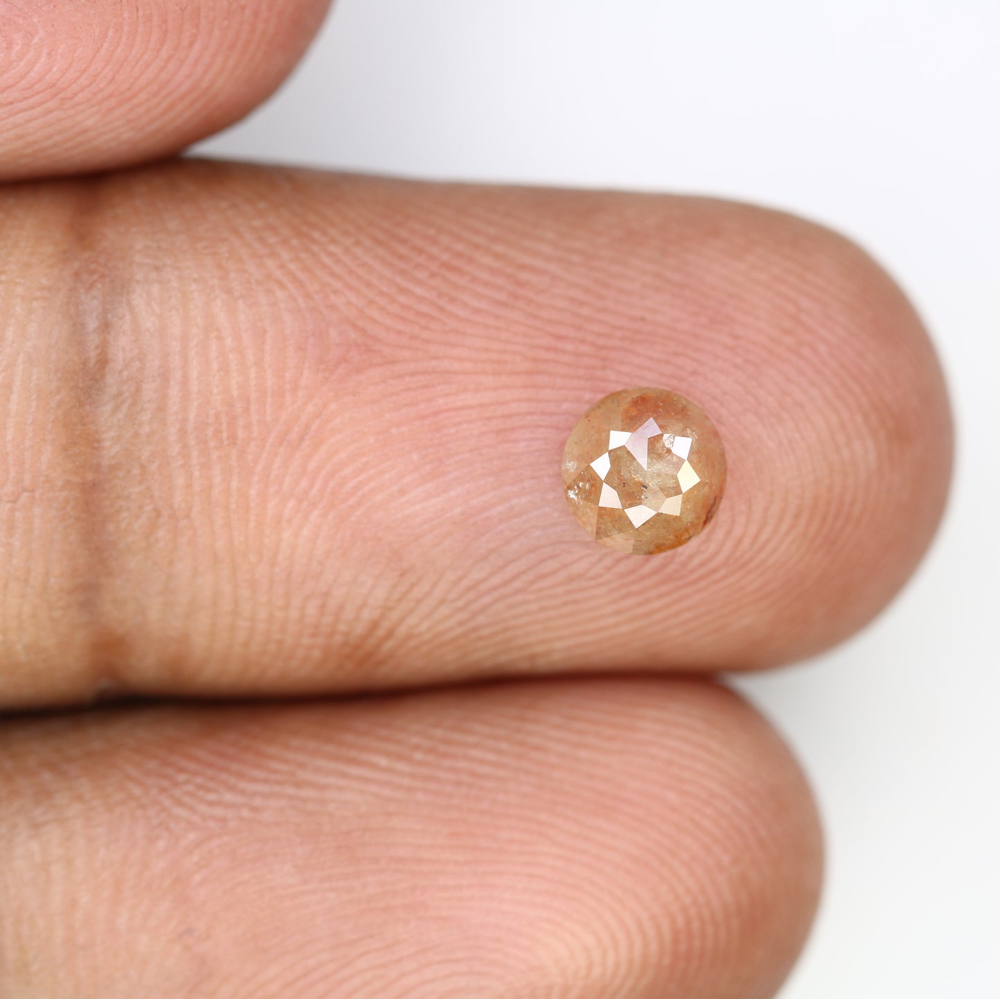 0.67 CT 5.50 x 2.60 MM Round Rose Cut Peach Diamond for Proposal Ring - Unique Gemstone for Custom Jewelry Designs - JayKrishna Diamond