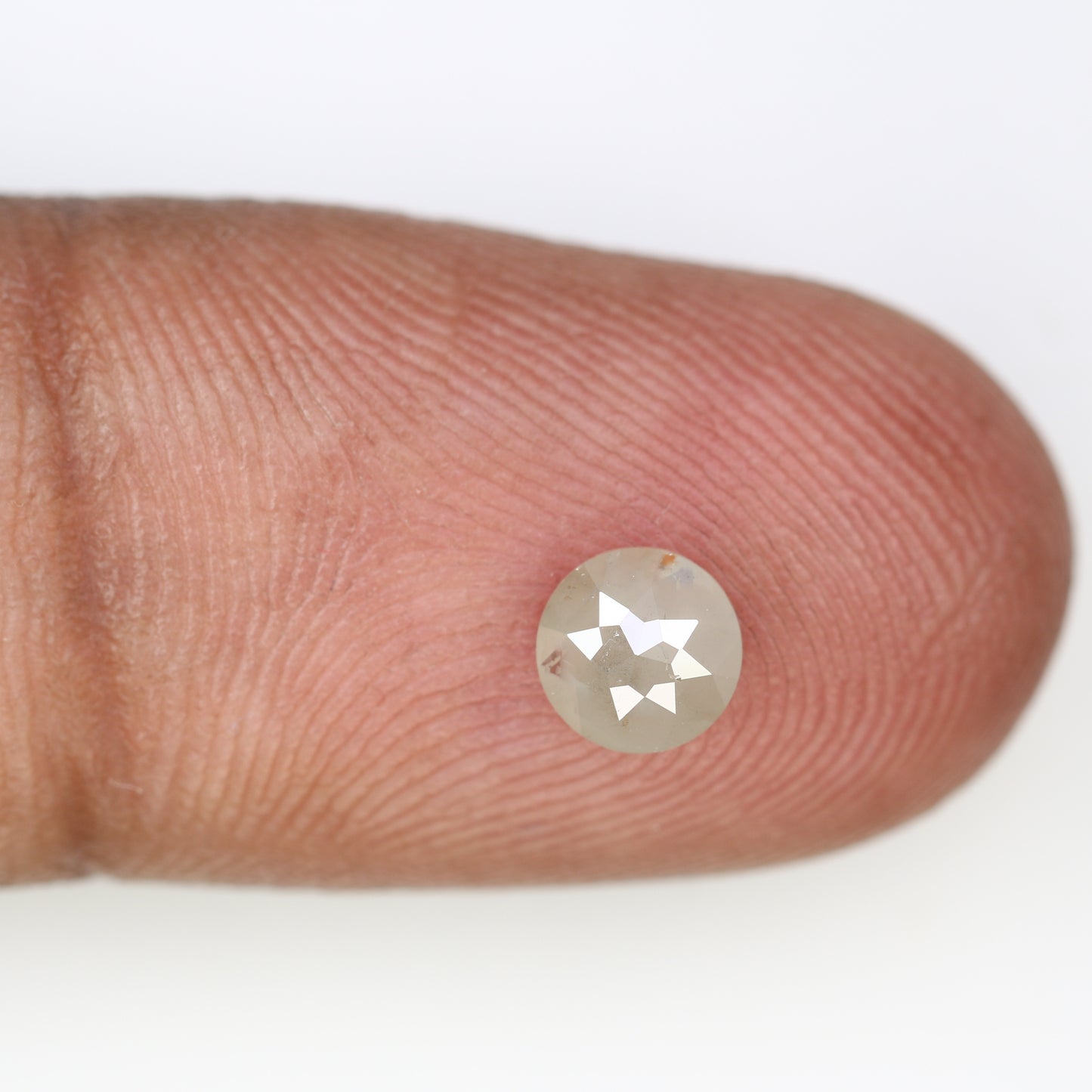 0.55 CT Round Rose Cut 5.40 MM Loose Grey Diamond For Statement Ring - JayKrishna Diamond