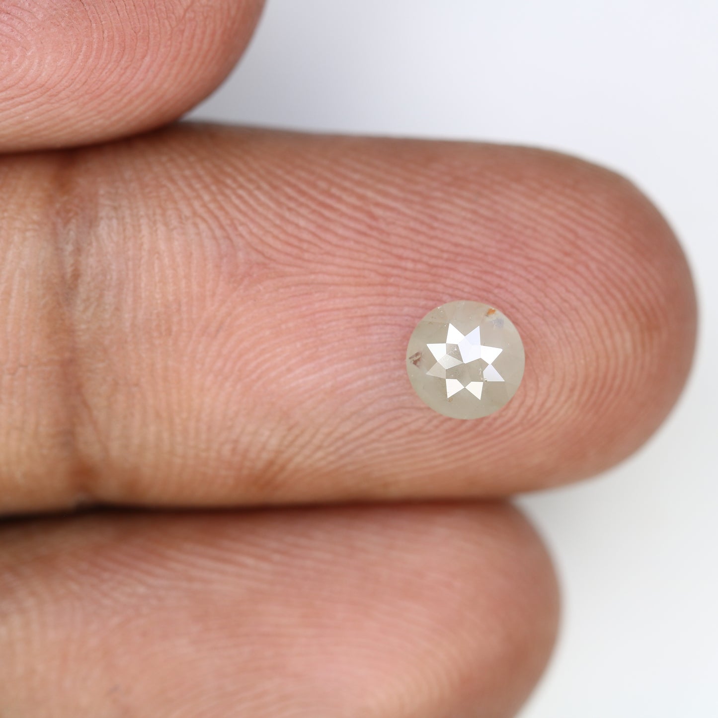 0.55 CT Round Rose Cut 5.40 MM Loose Grey Diamond For Statement Ring - JayKrishna Diamond