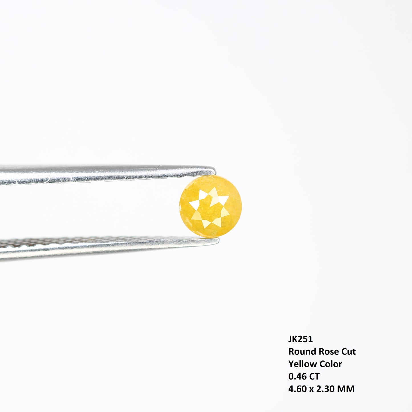 0.46 CT 4.60 MM Round Rose Cut Antique Yellow Loose Diamond | Natural Diamond for Designer Ring - JayKrishna Diamond