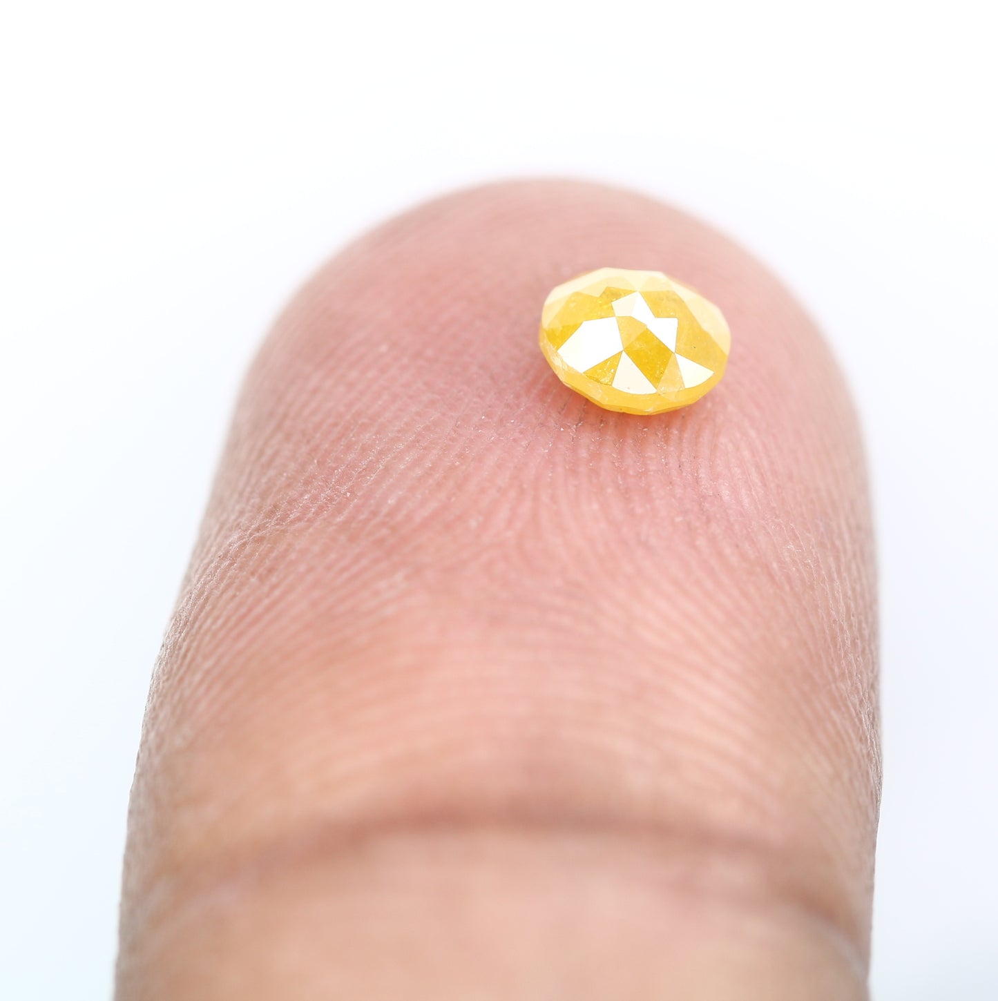 0.46 CT 4.60 MM Round Rose Cut Antique Yellow Loose Diamond | Natural Diamond for Designer Ring - JayKrishna Diamond