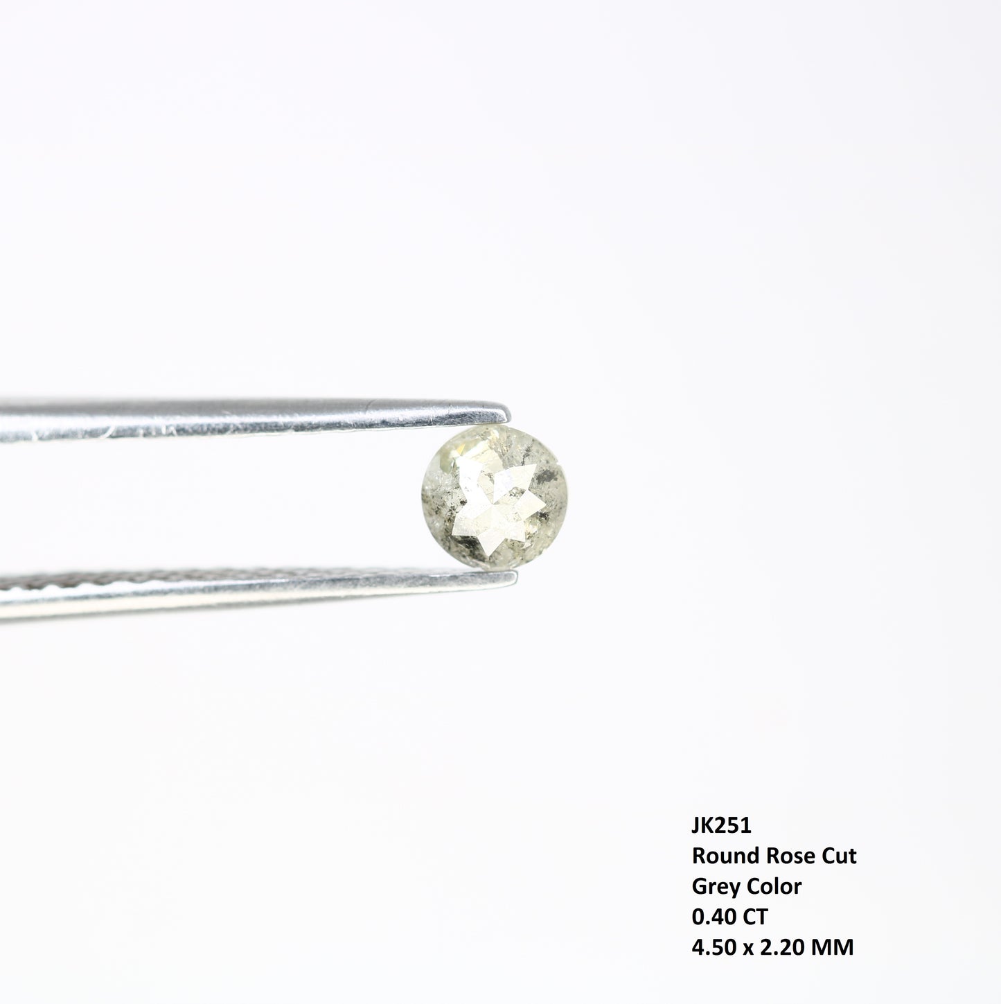 0.40 CT Grey Round Rose Cut 4.50 MM Loose Galaxy Diamond for Custom Statement Rings, Unique Engagement Jewelry & Elegant Fine Jewelry - JayKrishna Diamond