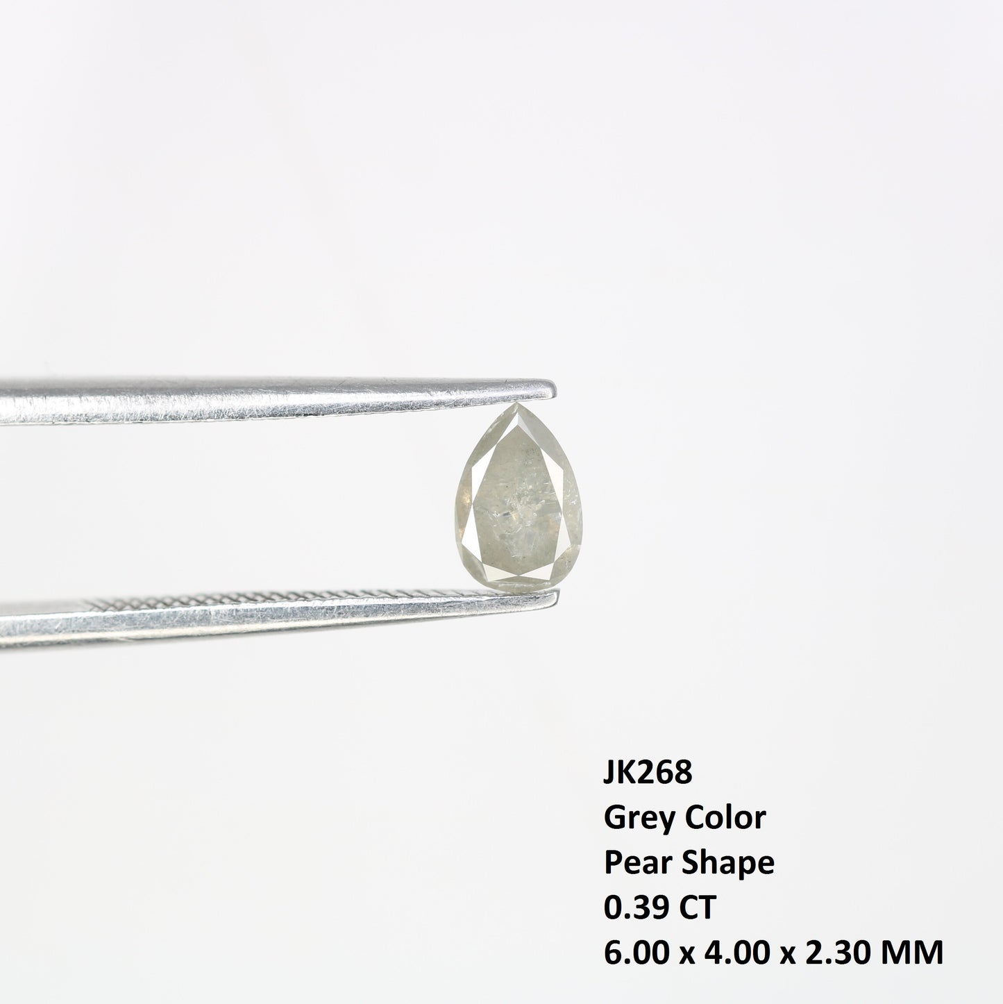 0.39 CT 6.00 MM Loose Grey Pear Shaped Diamond for Custom Promise Rings, Unique Engagement Jewelry & Elegant Fine Jewelry - JayKrishna Diamond