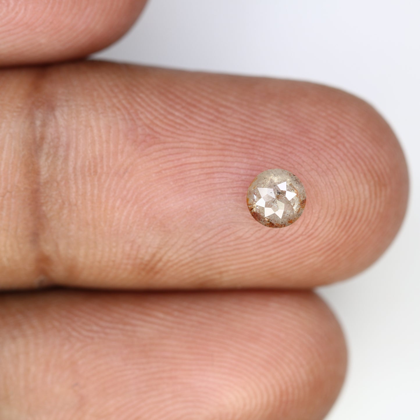 0.44 CT 4.60 MM Round Rose Cut Salt and Pepper Diamond for Galaxy Ring and Unique Artisan Jewelry Design - JayKrishna Diamond