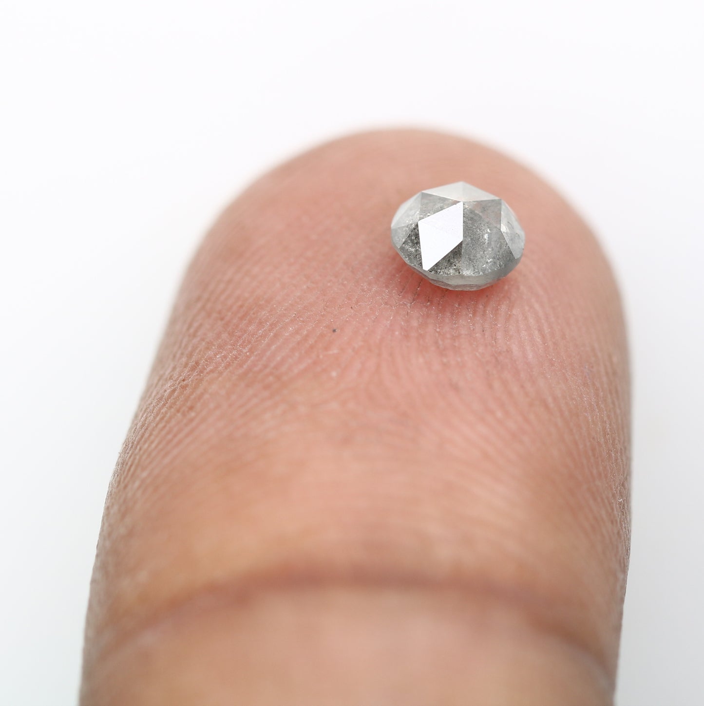 Salt And Pepper Round Rose Cut 0.46 CT 4.50 MM Diamond For Designer Ring - JayKrishna Diamond