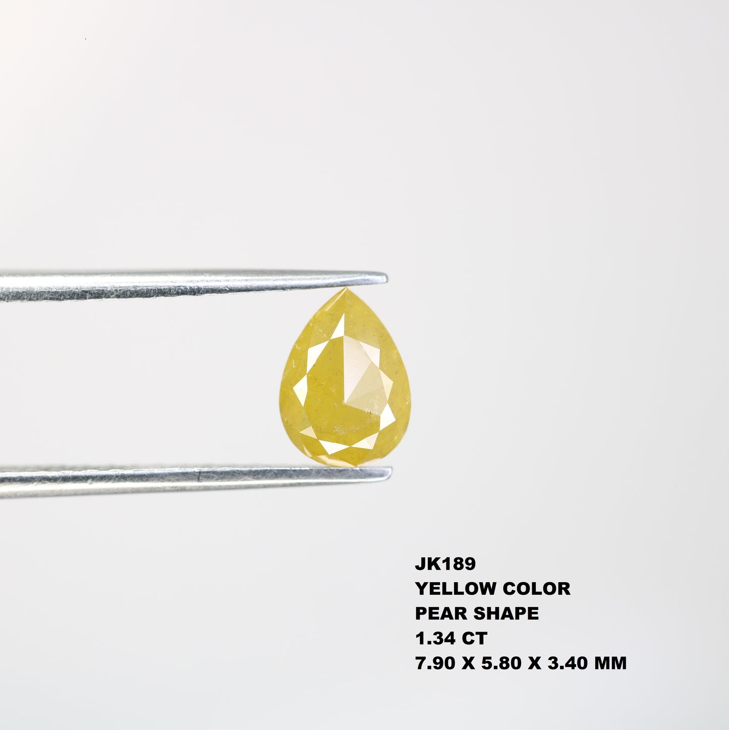 1.34 CT 7.90 MM Yellow Pear Shape Natural Diamond For Engagement Ring - JayKrishna Diamond