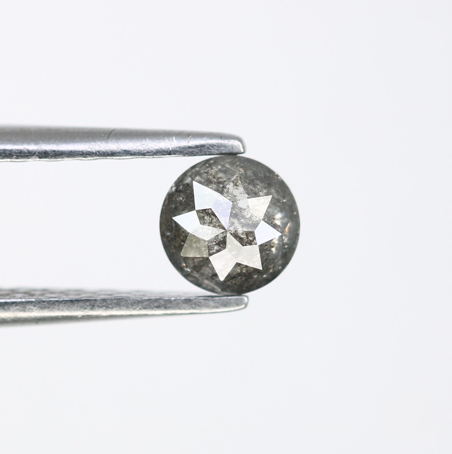 0.37 CT Round Rose Cut Salt and Pepper Diamond 4.50 MM | Natural Gemstone for Custom Wedding Rings, Unique & Elegant Fine Jewelry - JayKrishna Diamond
